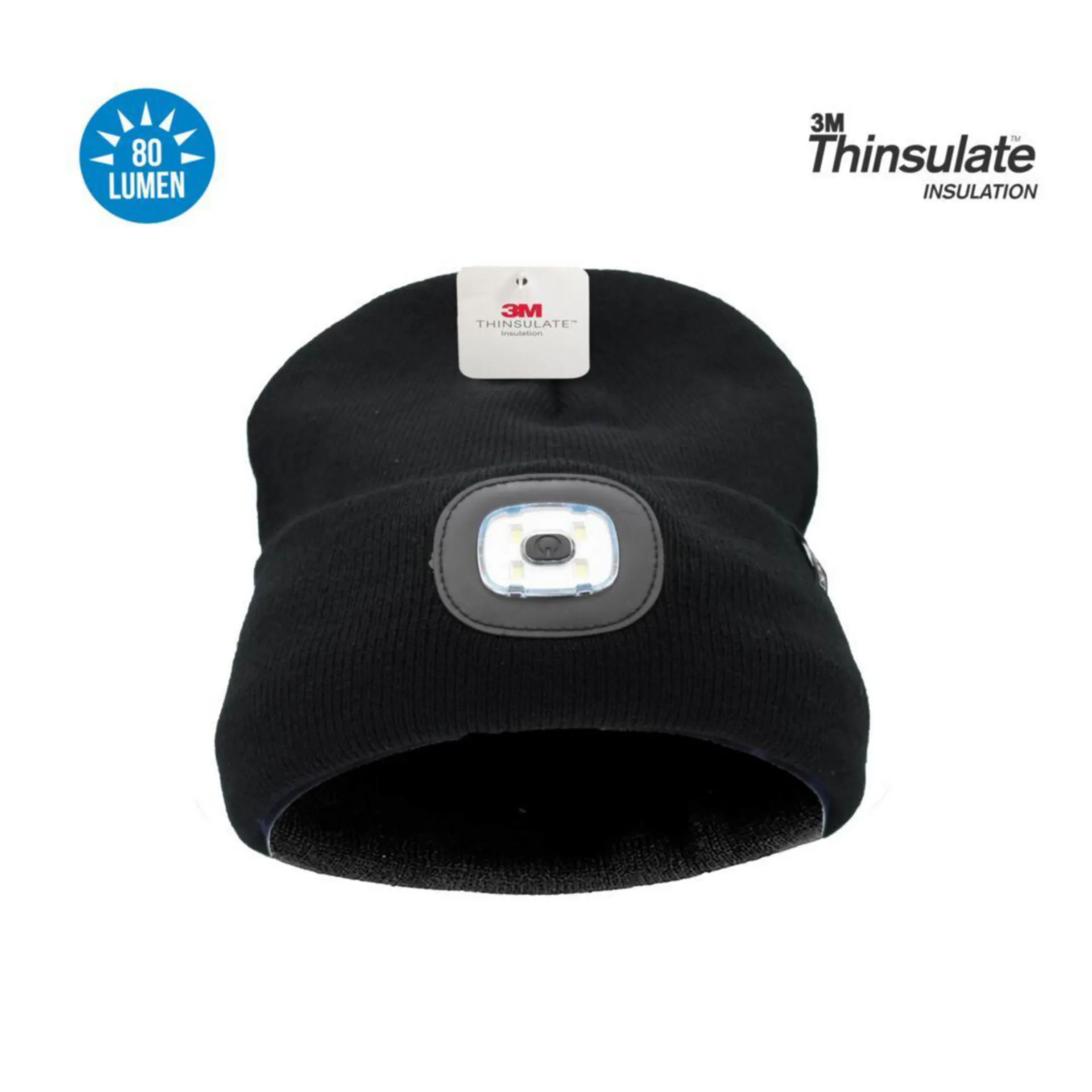 Muts met oplaadbare ledhoofdlamp (zwart, one size, USB, IP44, 3 standen) Muts met oplaadbare ledhoofdlamp (zwart, one size, USB, IP44, 3 standen)