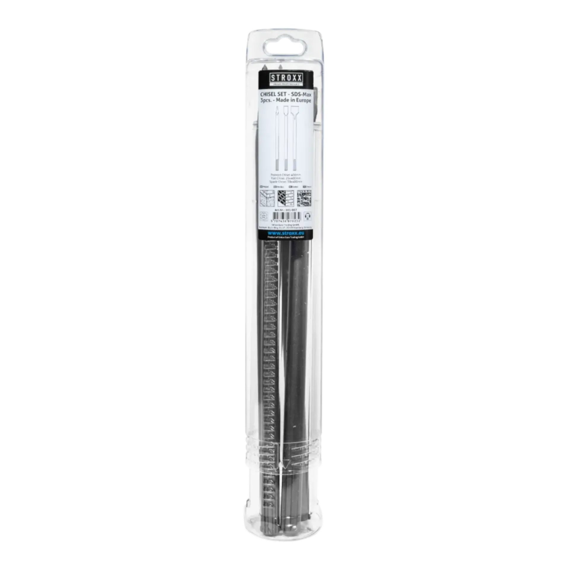 Jeu de 3 burins SDS-Max (2 plats & 1 pointu) - 400 mm
