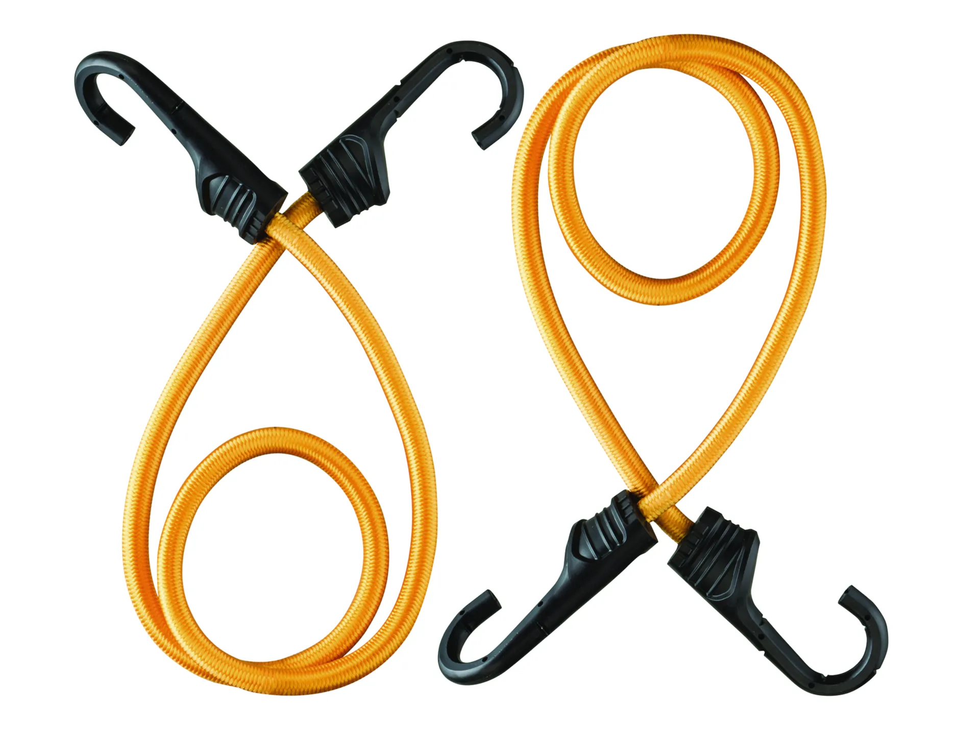101-011 Elastisch koord met 2 haken 60 cm (ø 8 mm, oranje, 2-pack)