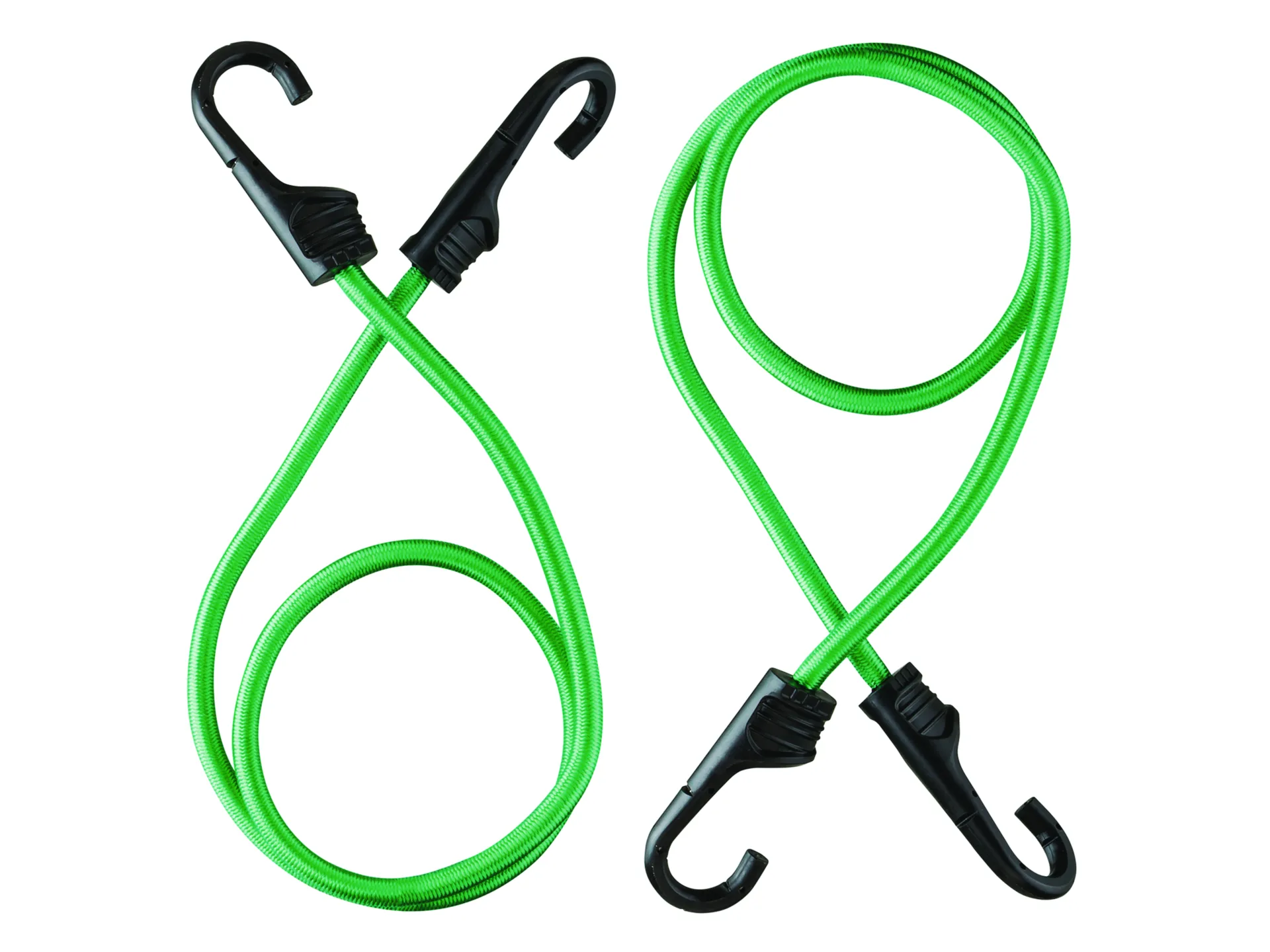 101-012 Elastisch koord met 2 haken 80 cm (ø 8 mm, groen, 2-pack)