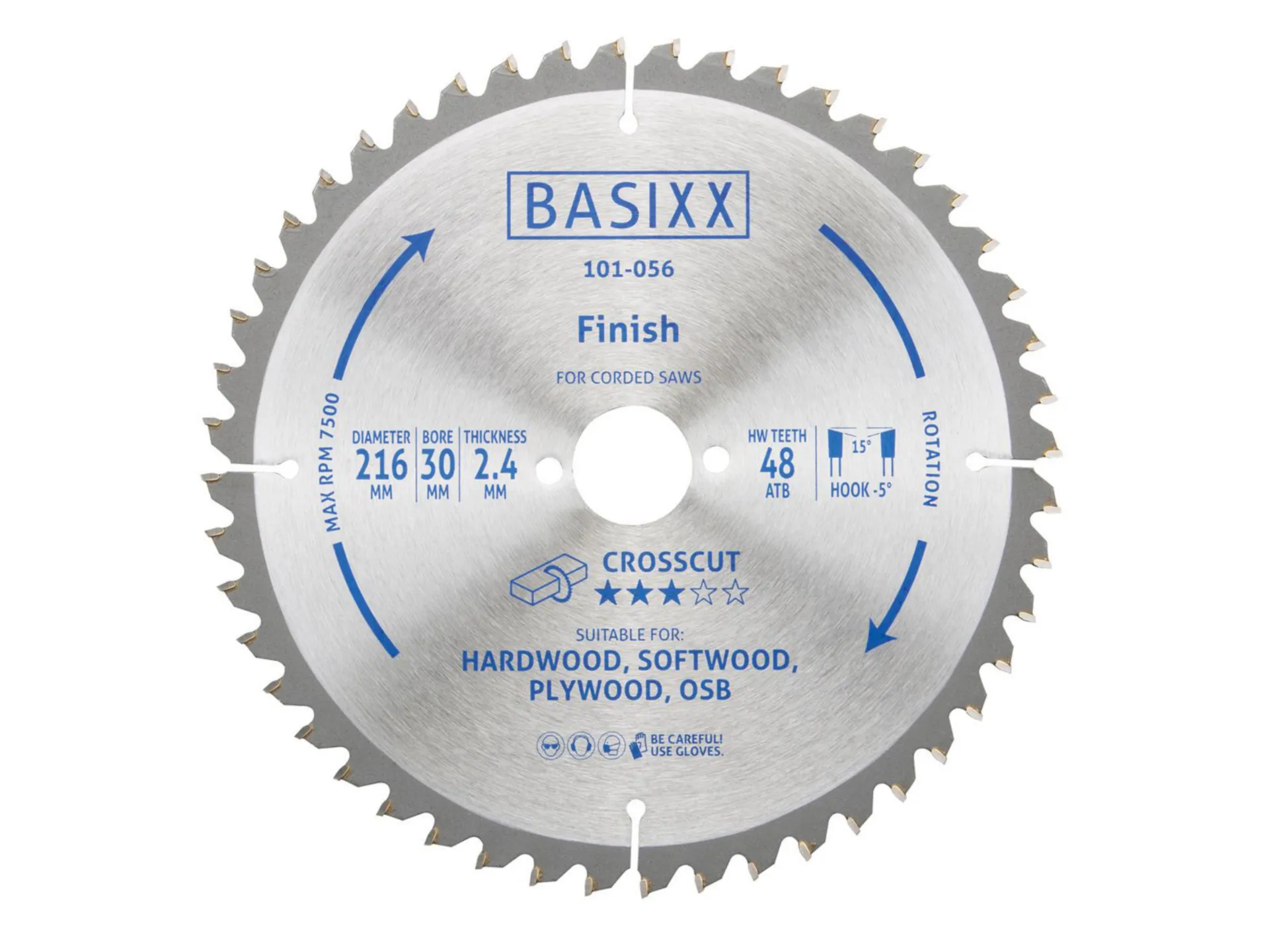BASIXX lame scie circulaire bois (216 mm, 48 dents)