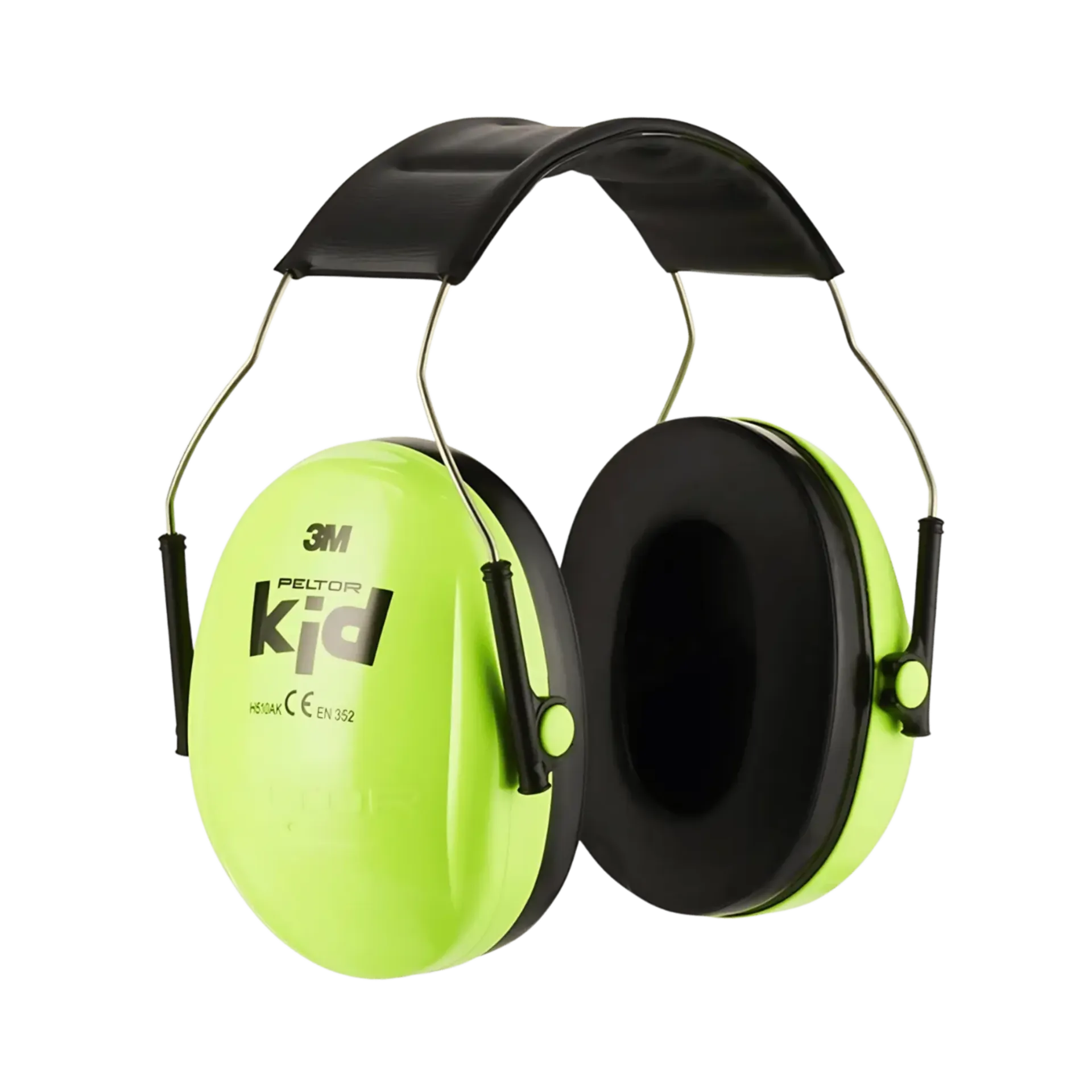 Peltor gehoorkap voor kinderen met hoofdbeugel - neon groen - H510AK