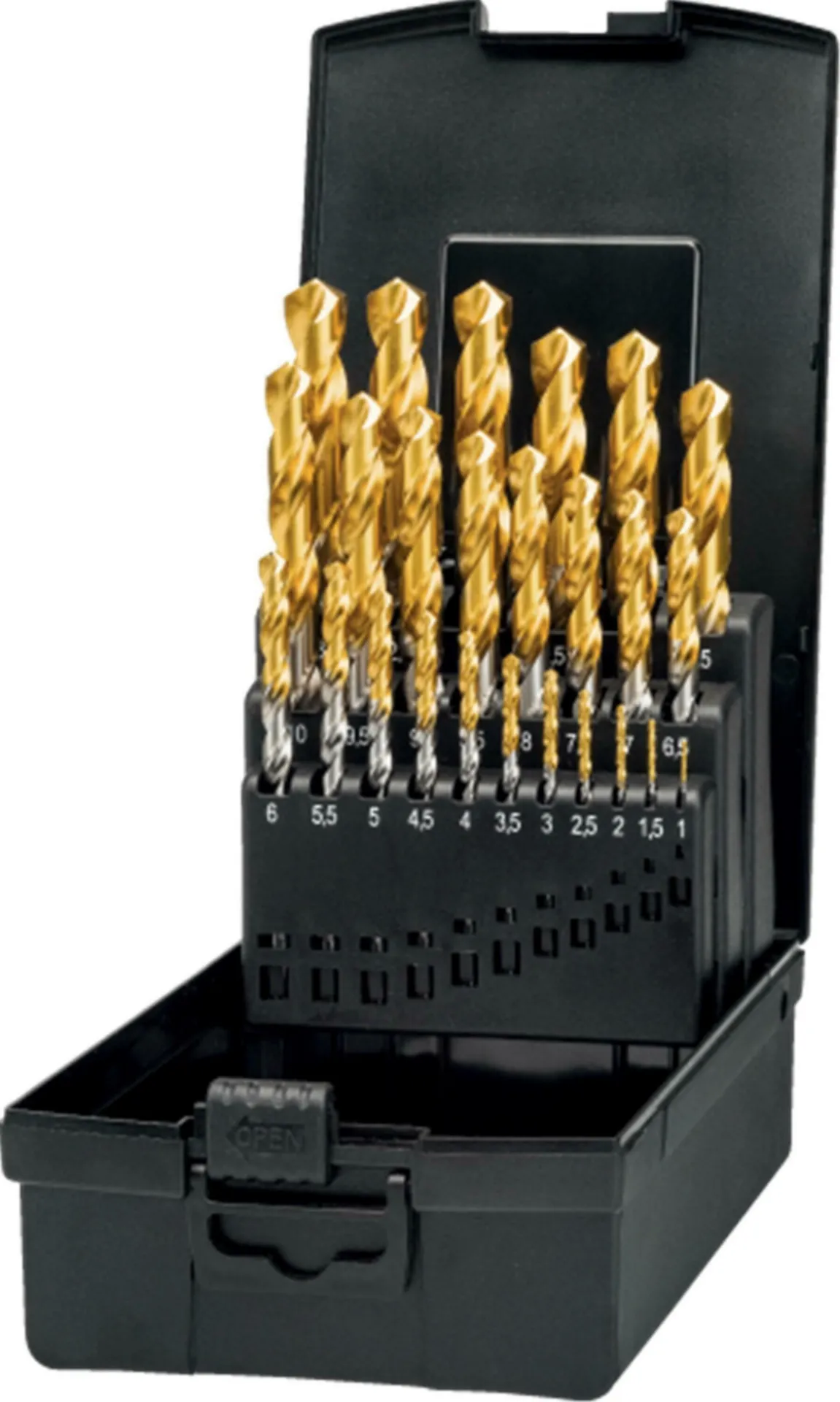 PHANTOM Coffret forets HSS DIN 338 Step-point, 3 méplats 11.443 - 3-10x1mm