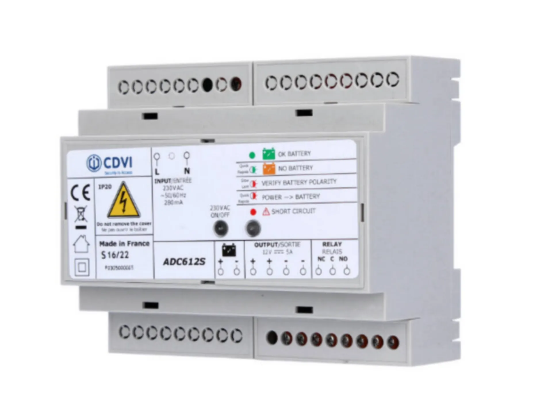 ALIMENTATION RAIL DIN 12VCC 5A  - ADC612S