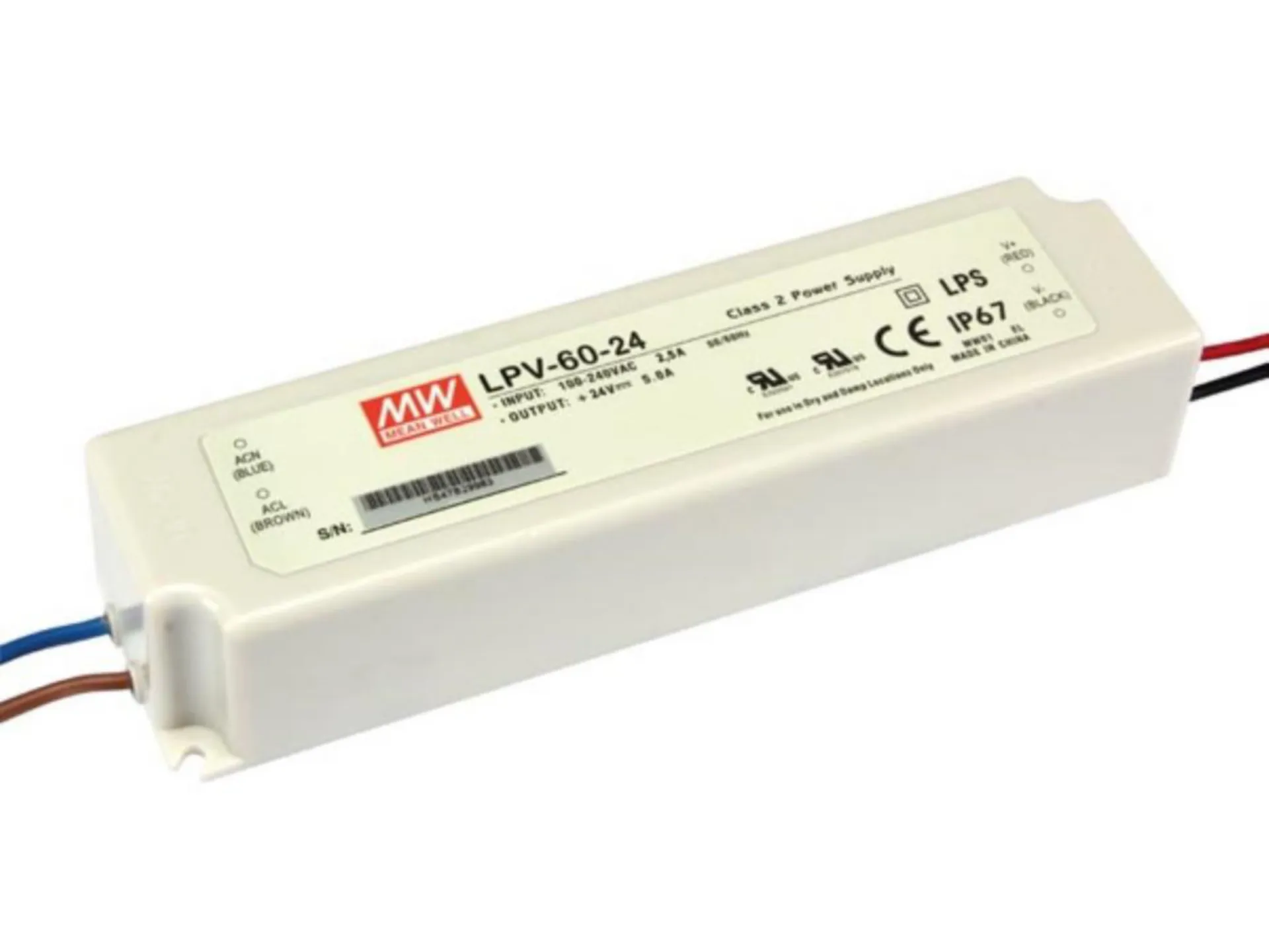 Alimentation. pour ruban led 24VCC -60W - IP67