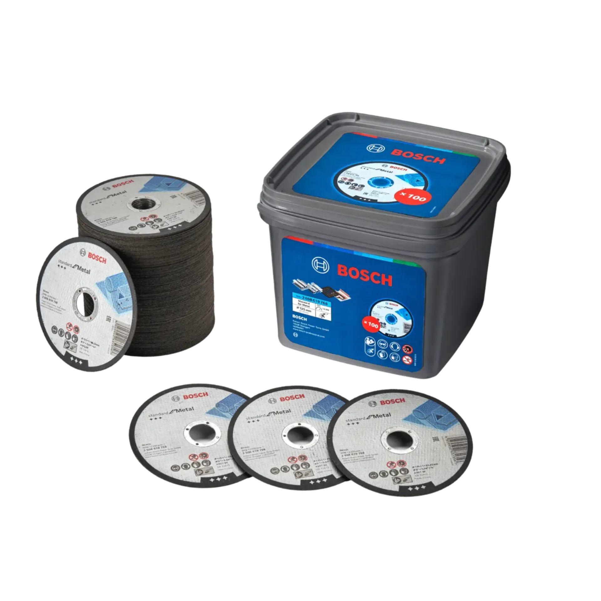 Disques à tronçonner standard pour métal 125 x 1 x 22,23 (seau de 100 pièces) Disques à tronçonner standard pour métal 125 x 1 x 22,23 (seau de 100 pièces)