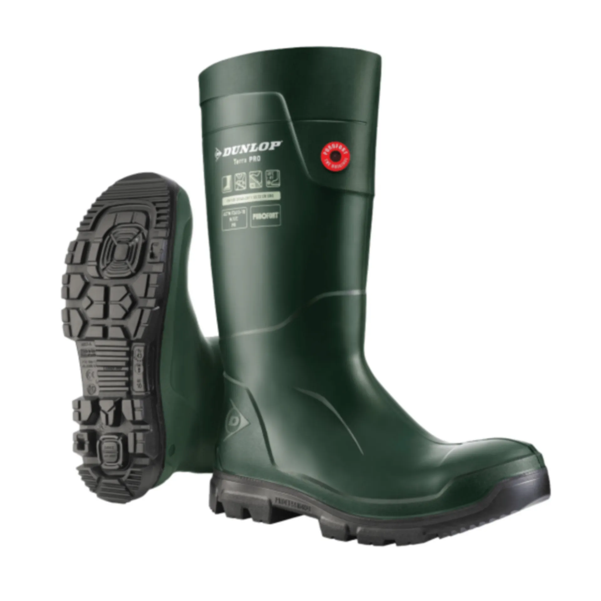 Bottes de sécurité PU DUNLOP PUROFORT TERRAPRO FULL S5 SRC CI CR - vert - 46