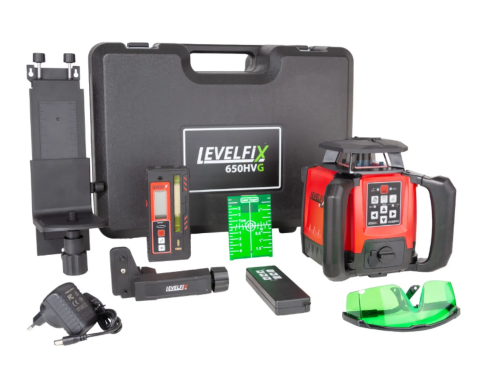 Levelfix 650HVG bouwlaser (incl. statief 3m en meetbaak)
