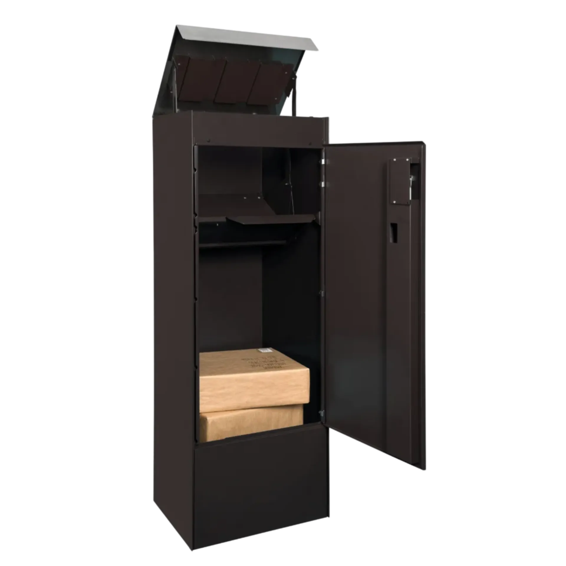 PARCELLO M Pakketbrievenbus (382x1152x335mm, RAL9005 Zwart) PARCELLO M Pakketbrievenbus (382x1152x335mm, RAL9005 Zwart)