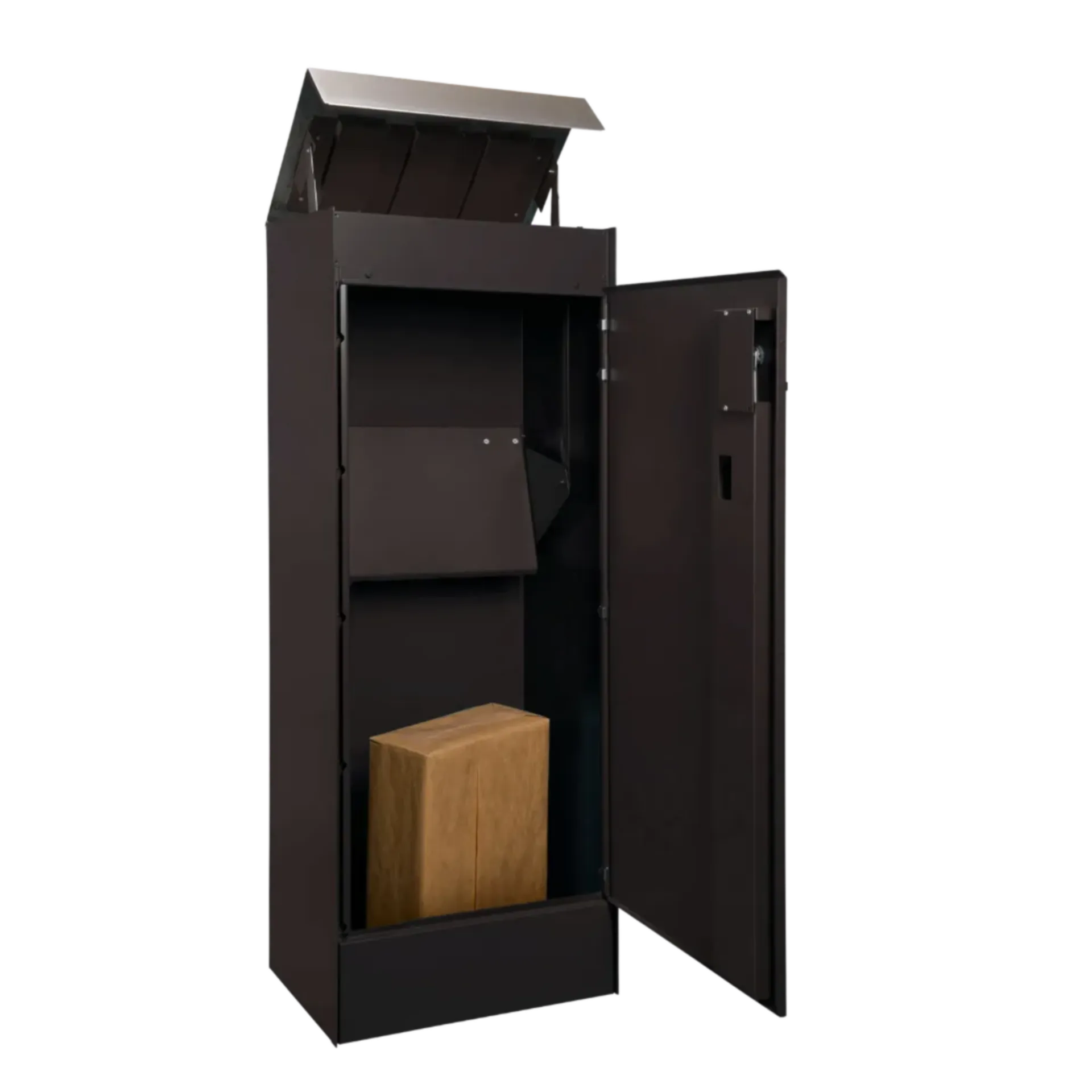 PARCELLO S Pakketbrievenbus (382x1012x265mm, RAL9005 Zwart) PARCELLO S Pakketbrievenbus (382x1012x265mm, RAL9005 Zwart)