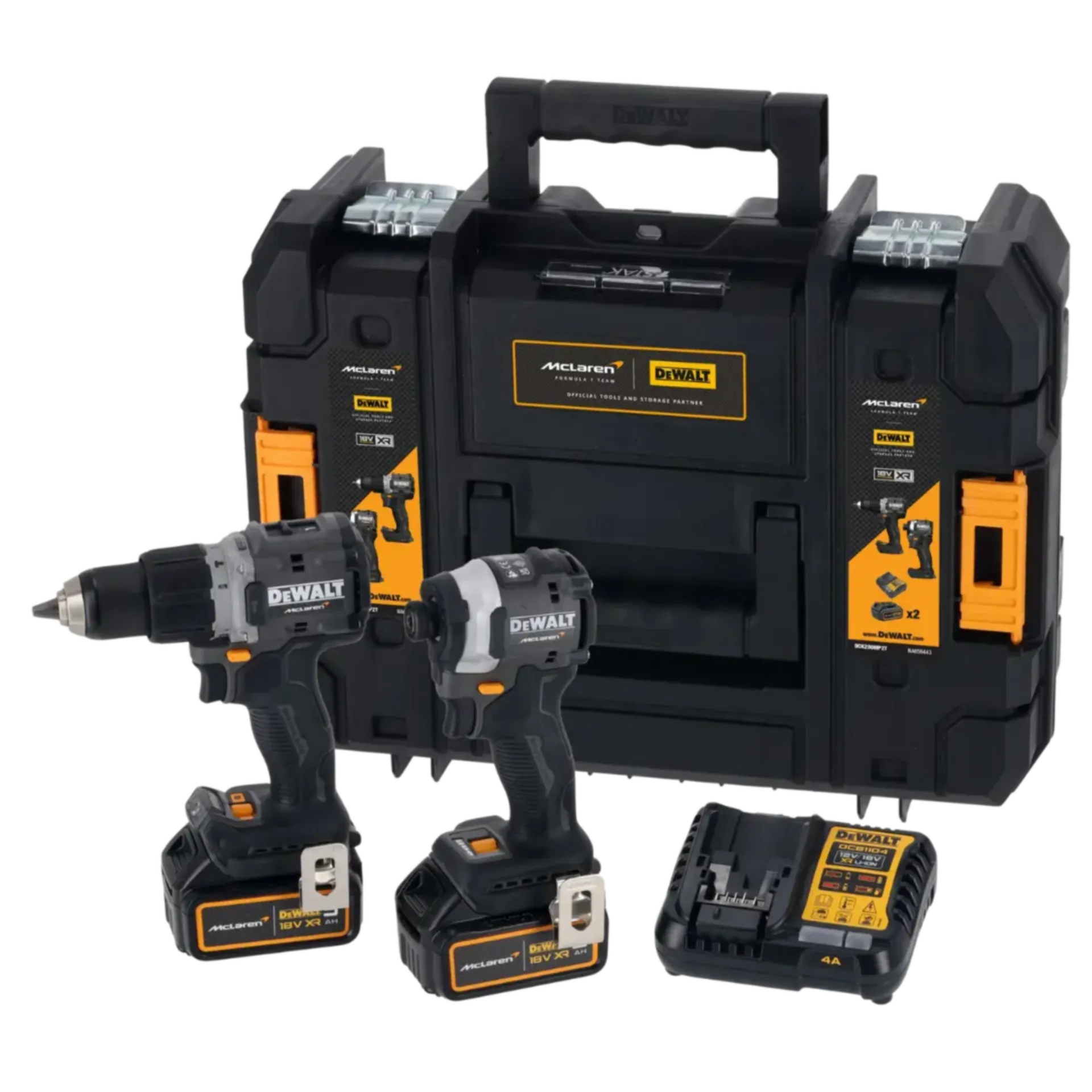DCK200MP2T-QW McLaren Limited Edition Combiset DCD85 + DCF85 18 V 5,0 Ah Li-Ion DCK200MP2T-QW McLaren Limited Edition Combiset DCD85 + DCF85 18 V 5,0 Ah Li-Ion