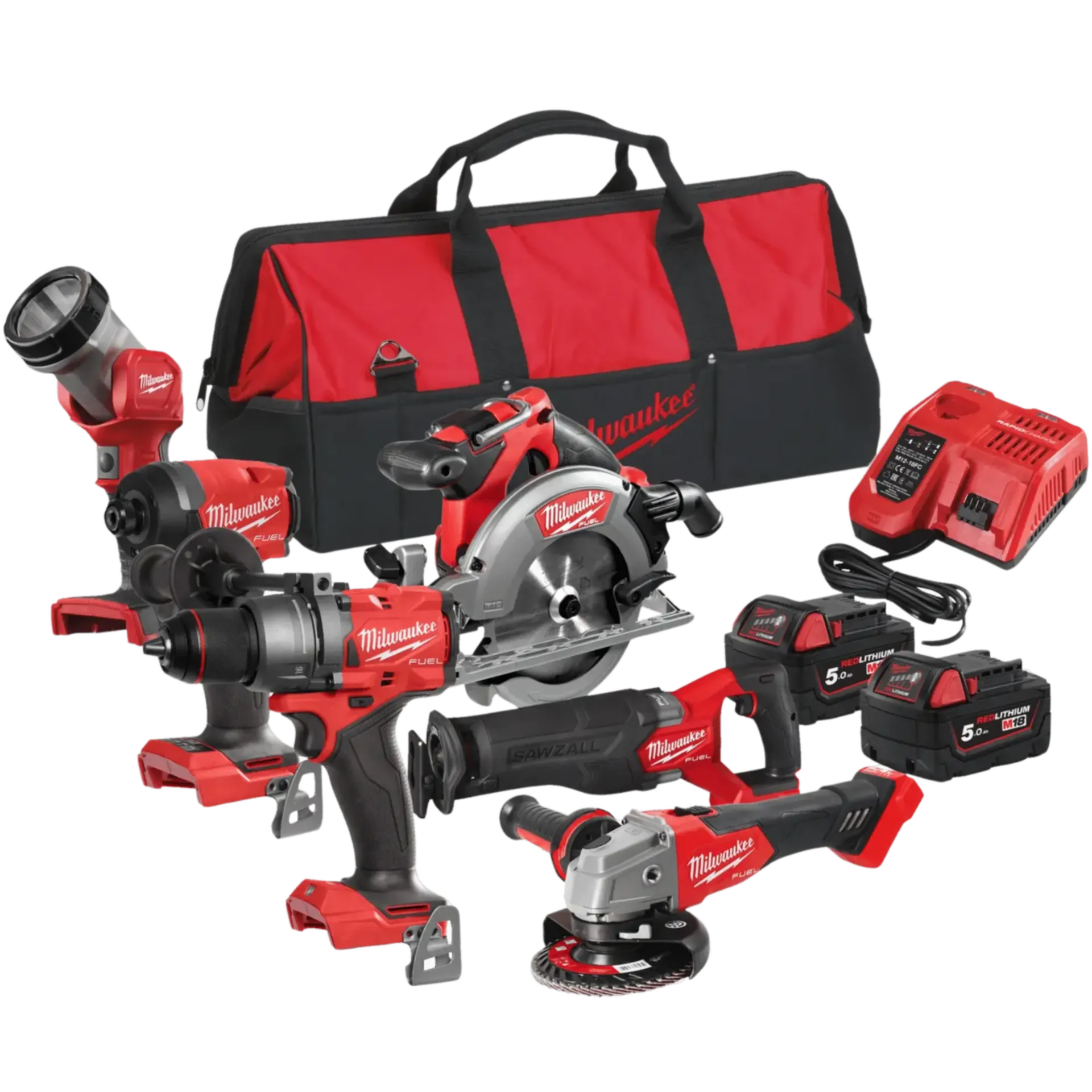 FPP6G3-502B FUEL Combiset 6 accumachines 18V (2 x 5.0Ah + lader + tas)