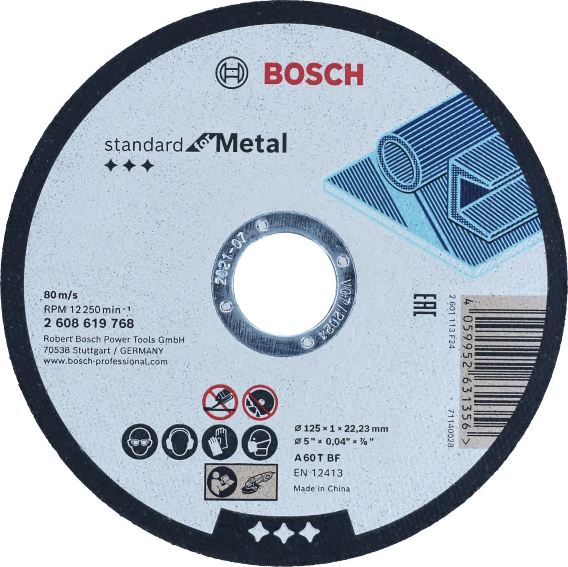 2608626116 Doorslijpschijven metaal (125 x 1 x 22,23 mm, 100 st.)