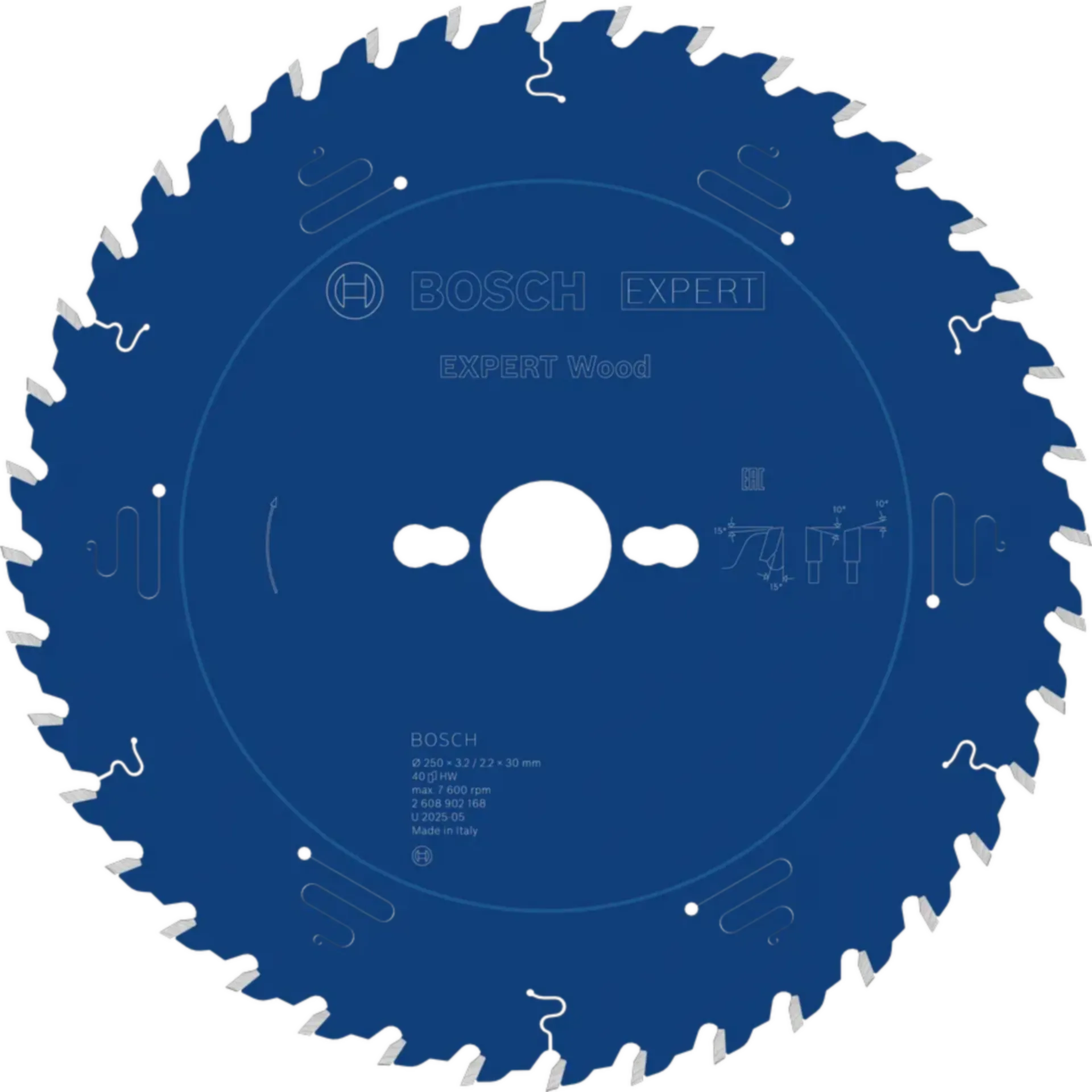 Lame de scie circulaire Expert bois 250x30 mm (T40, 3,2 mm)