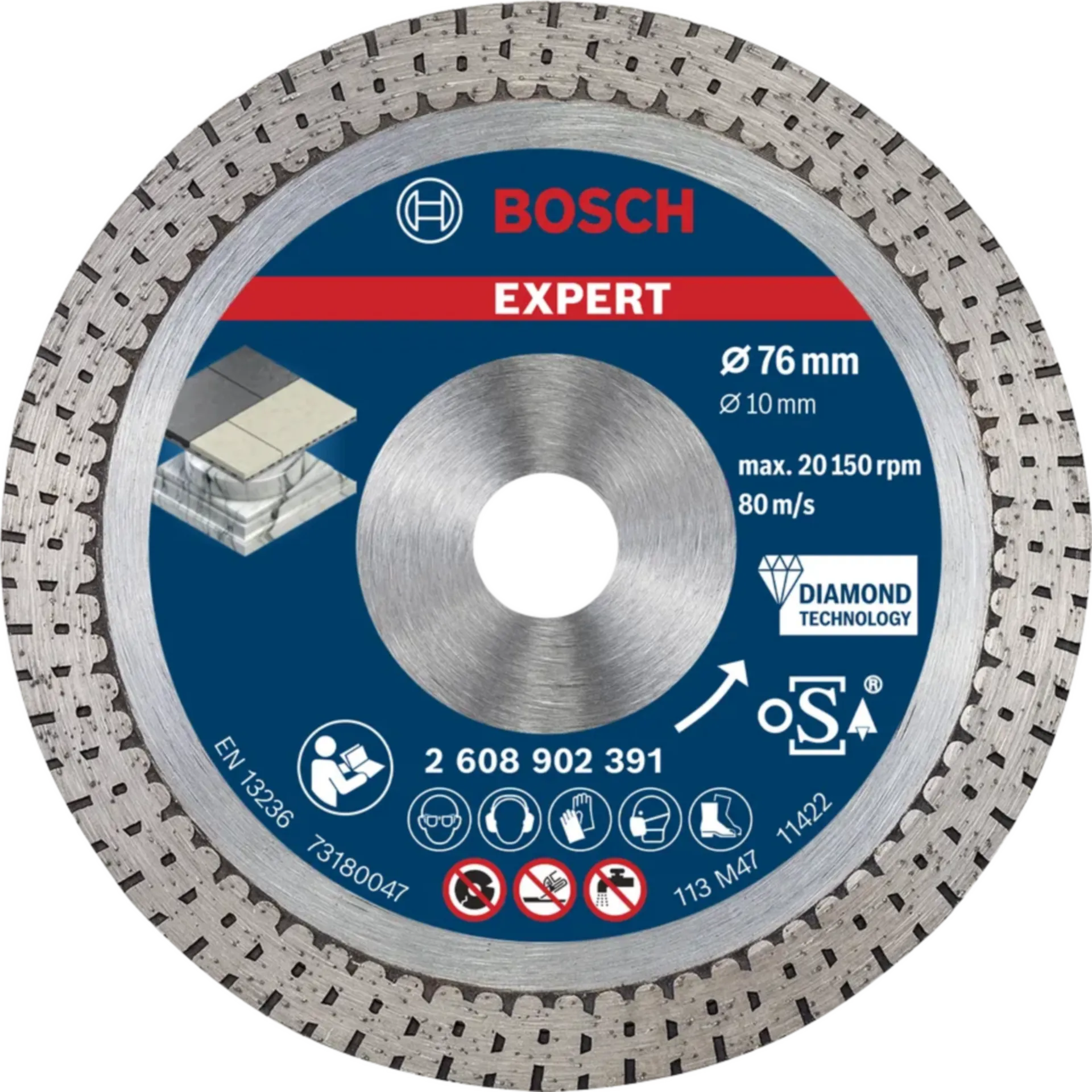 EXPERT HardCeramic diamantdoorslijpschijf 76mm (76 x 1,5 x 10 mm)