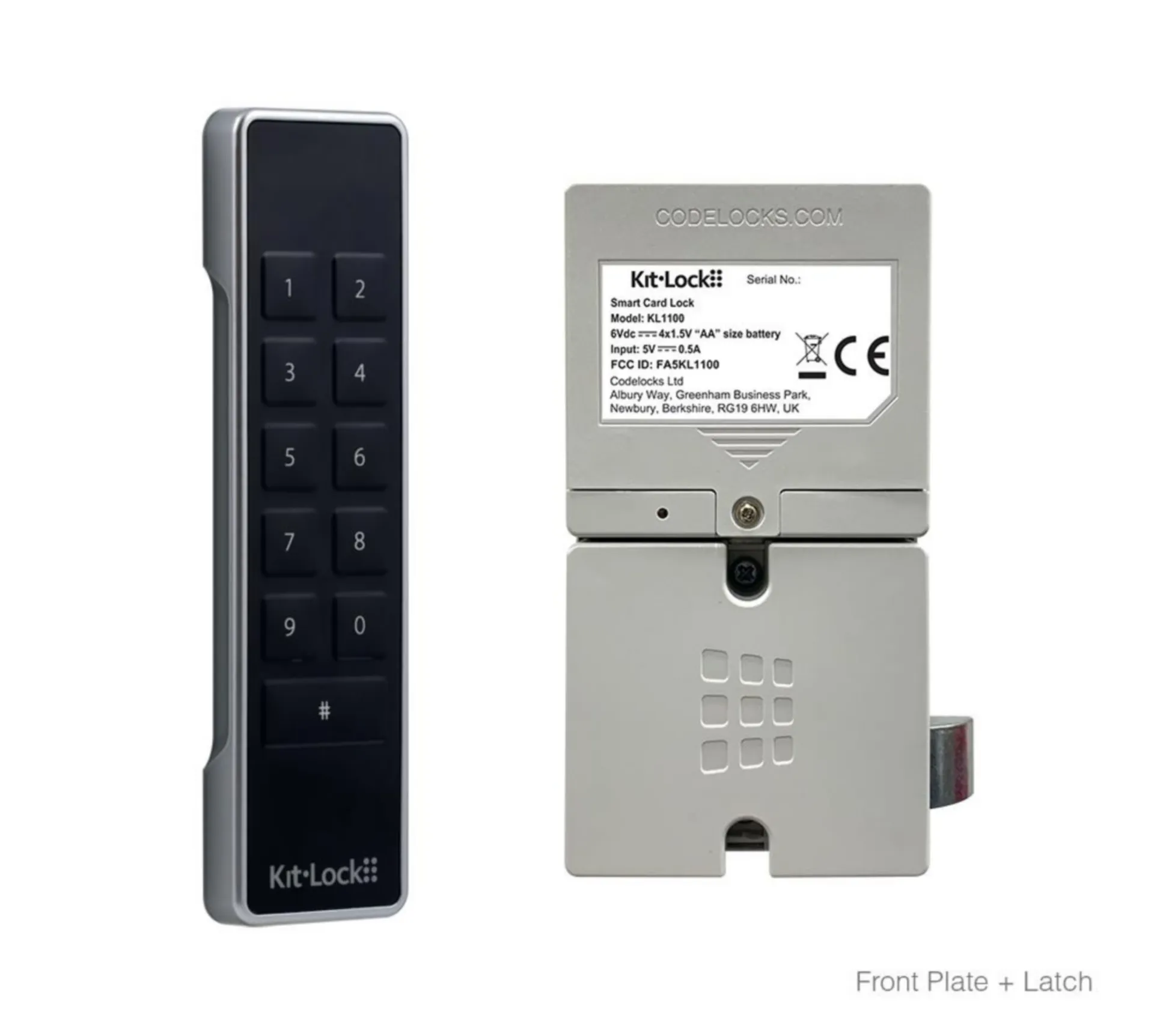 Elektr lockerslot KL1100 met codeklavier en elektrische vergrendeling zilver
