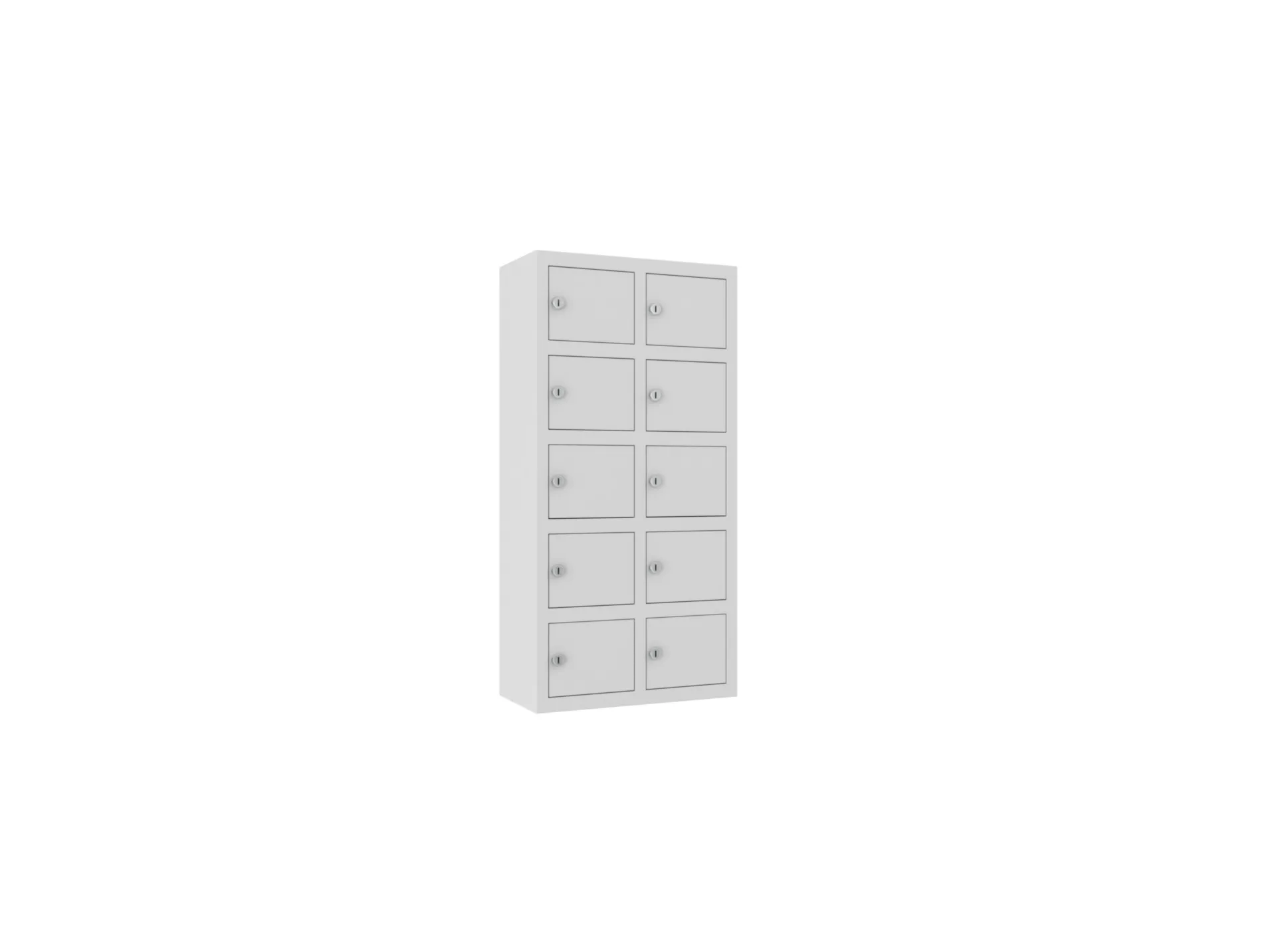 Casier tél port WSS 10 DE RAAT 780x390x200mm (hxbxd) 10 comp RAL7035 gris clair