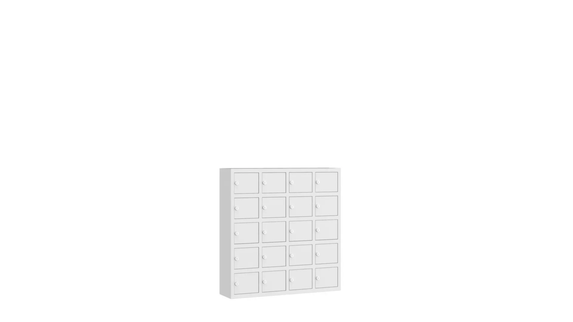Casier tél port WSS 20 DE RAAT 780x750x200mm (hxbxd) 20 comp RAL7035 gris clair