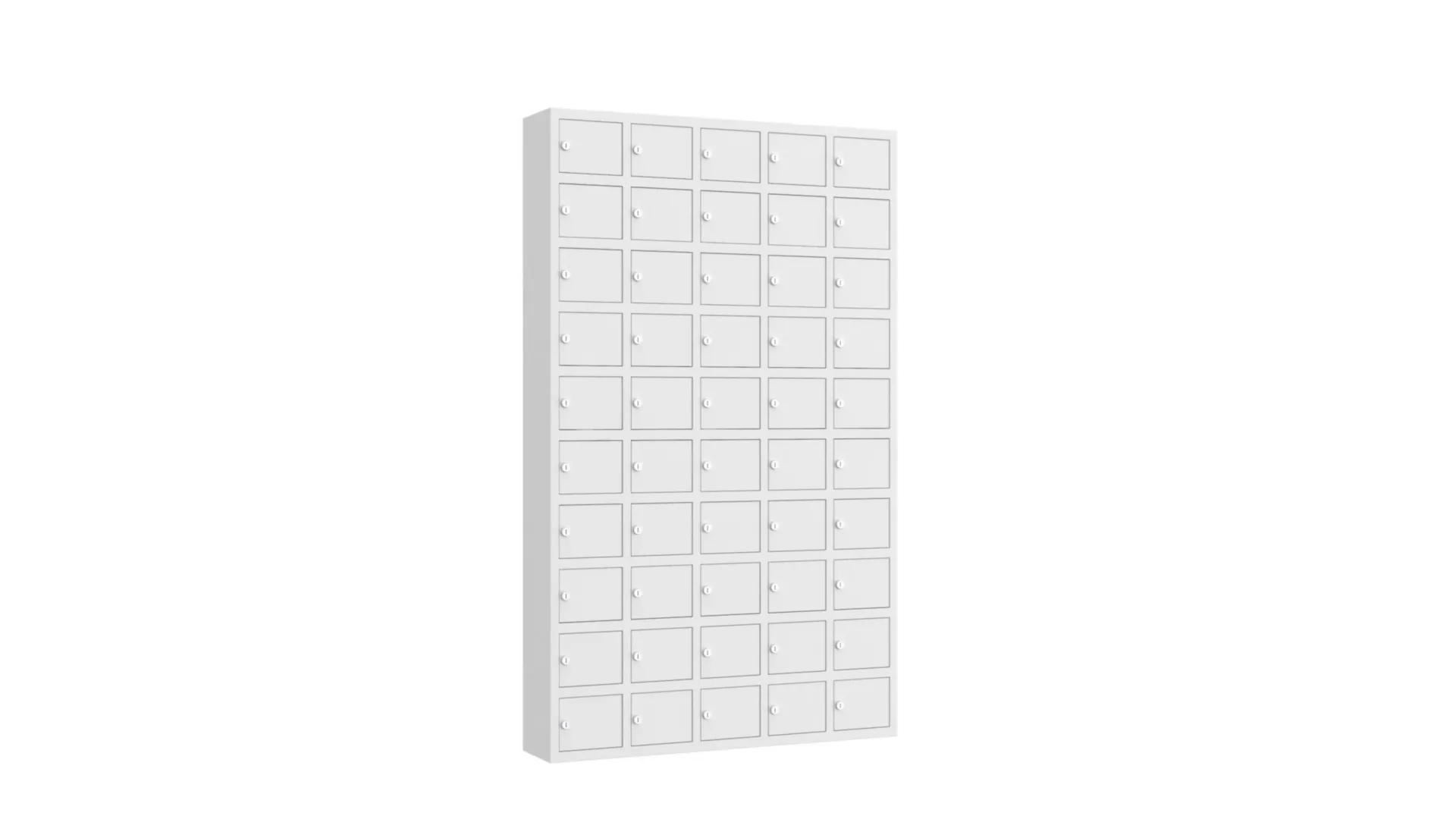 Casier tél port WSS 50 DE RAAT 1530x930x200mm (hxbxd) 50 comp RAL7035 gris clair