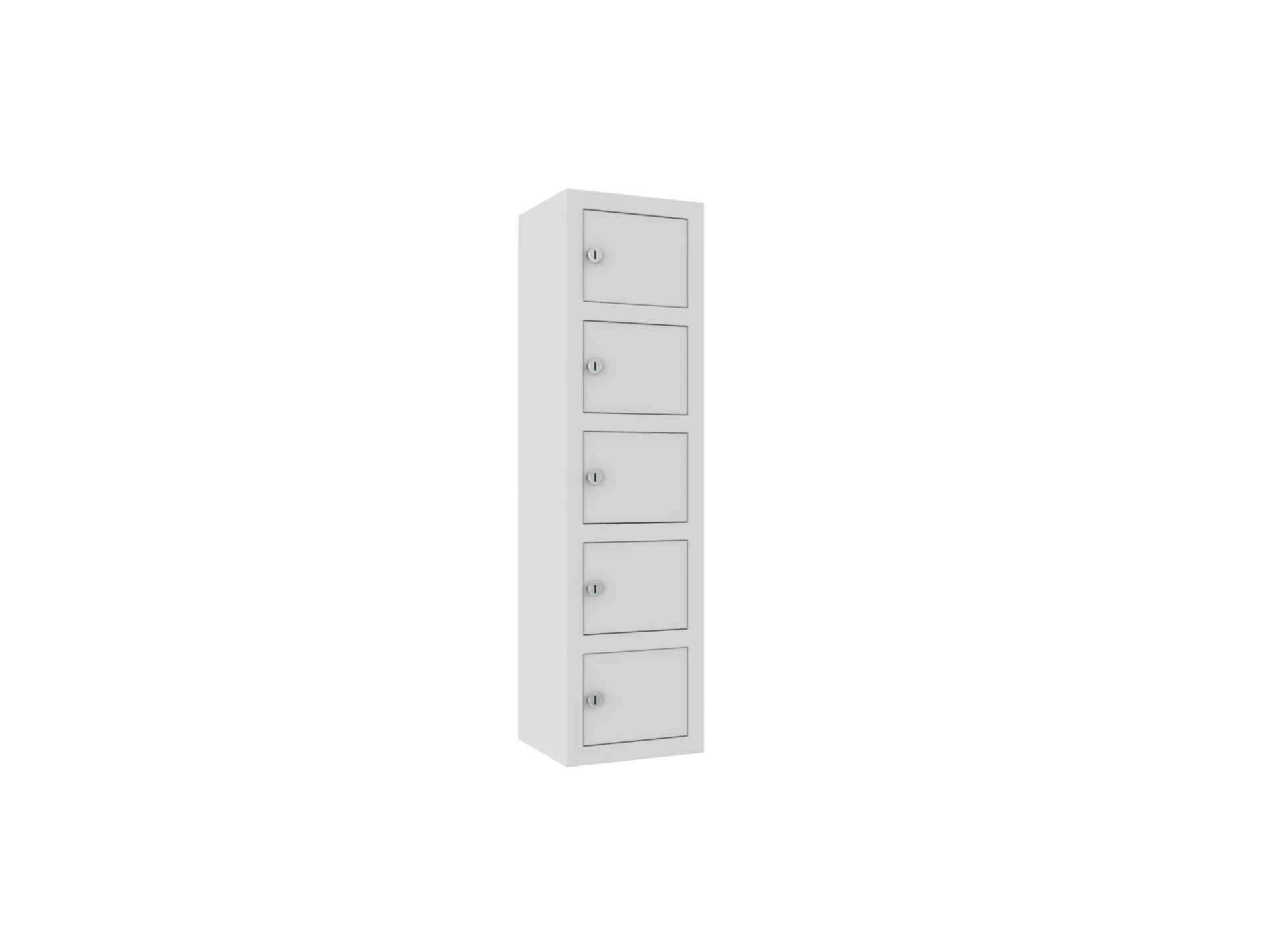 Casier tél port WSS 05 DE RAAT 780x210x200mm (hxbxd) 5 comp RAL7035 gris clair