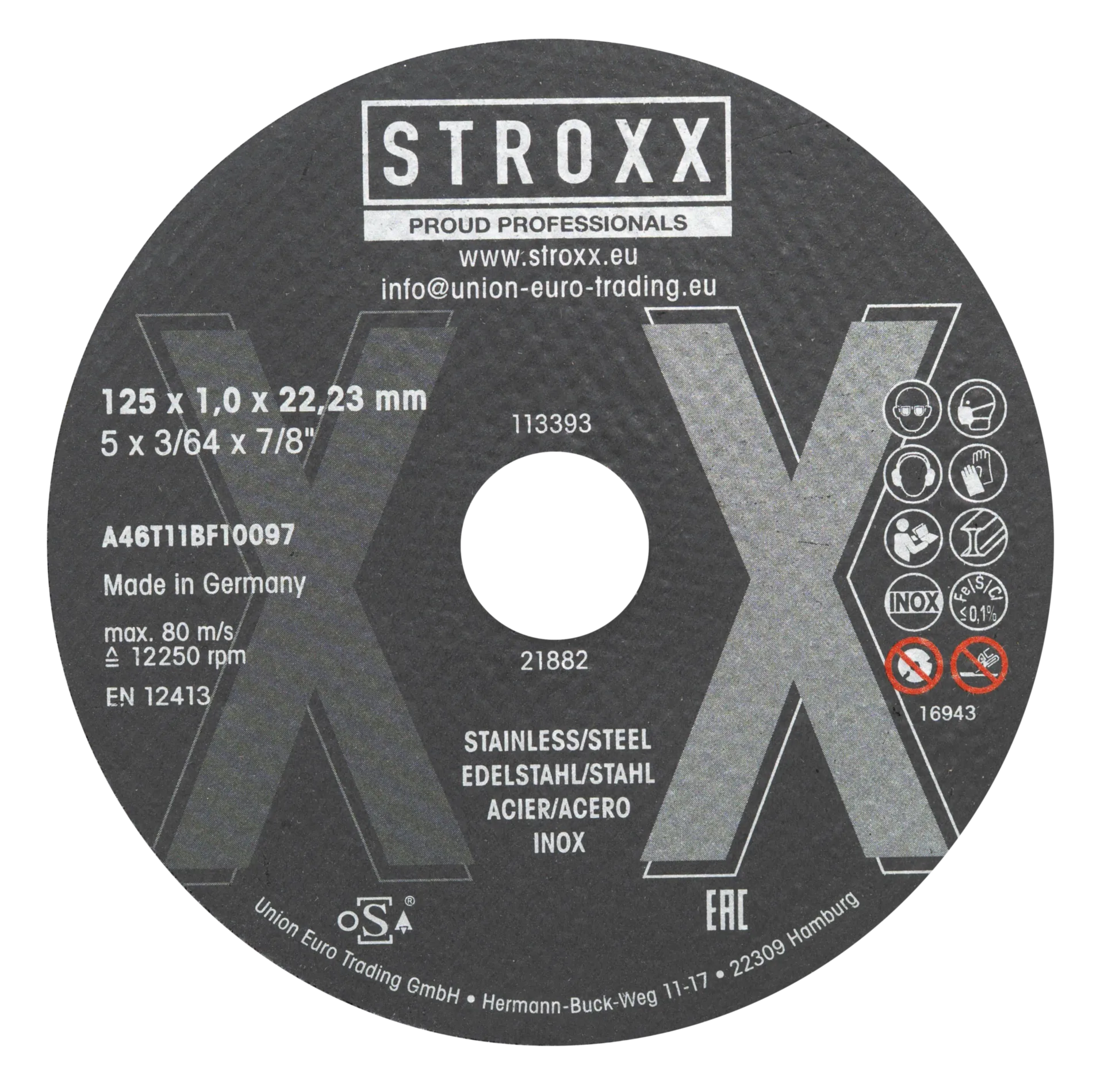 STROXX Disque à tronçonner inox (Ø125x1x22mm)