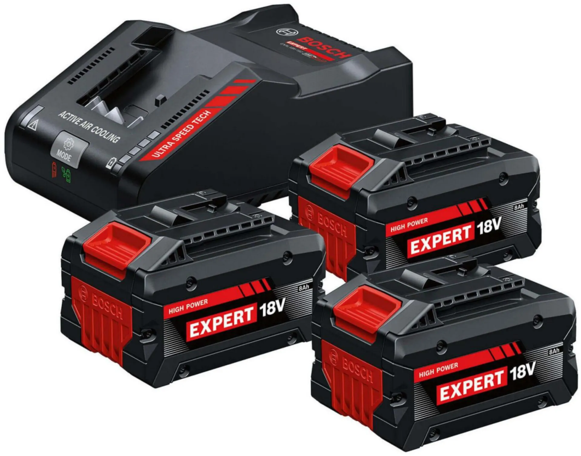 Bosch EXBA 18V Starterset (3x 8,0Ah accu, EXAL 18V-160 lader)
