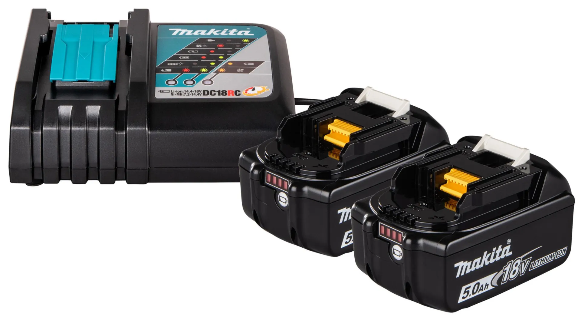BL1850B Accuset 18V (2 x 5.0Ah Li-ion + snellader DC18RC)