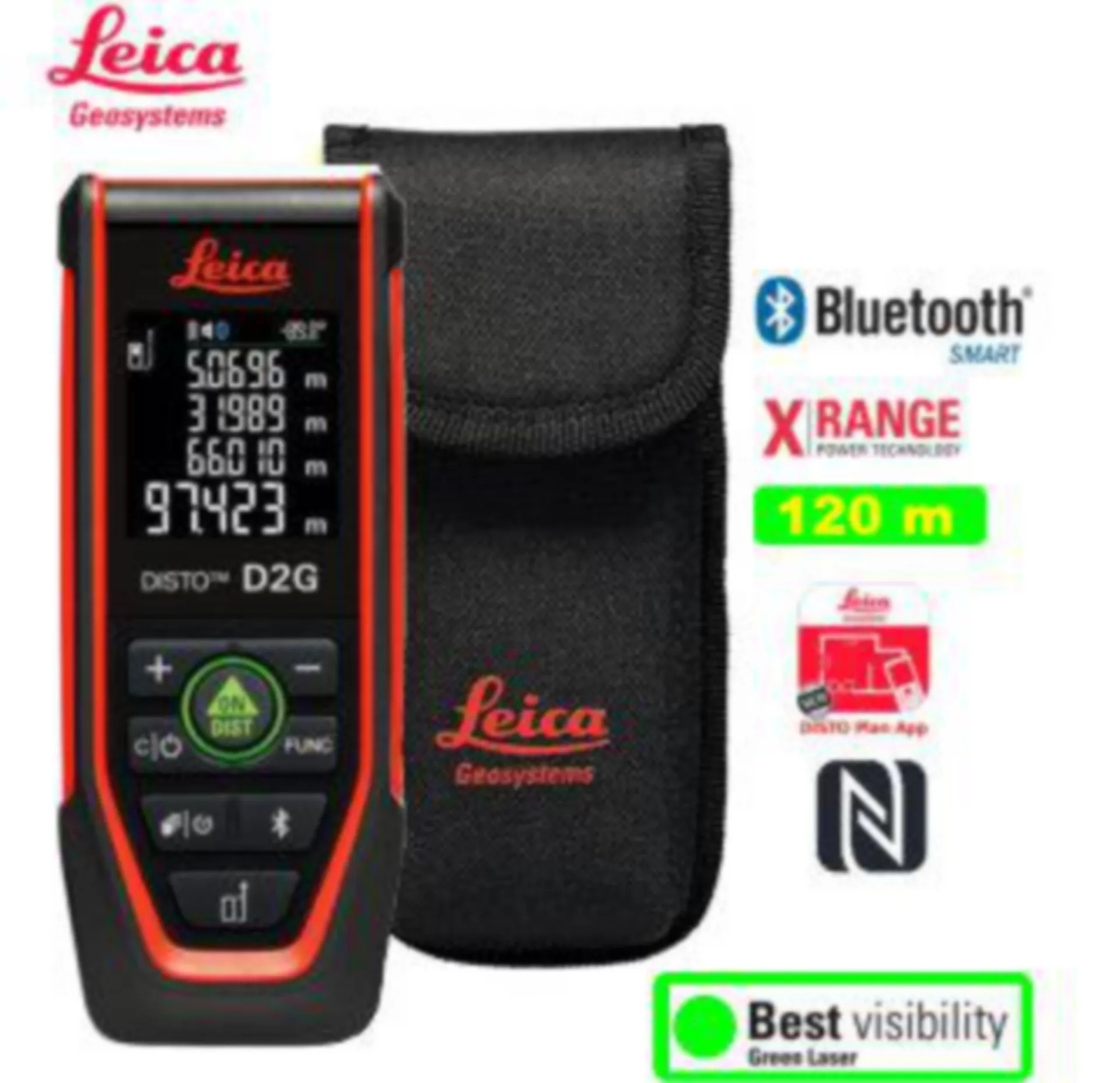 Leica DISTO D2G Télémètre laser vert (portée 120 m)