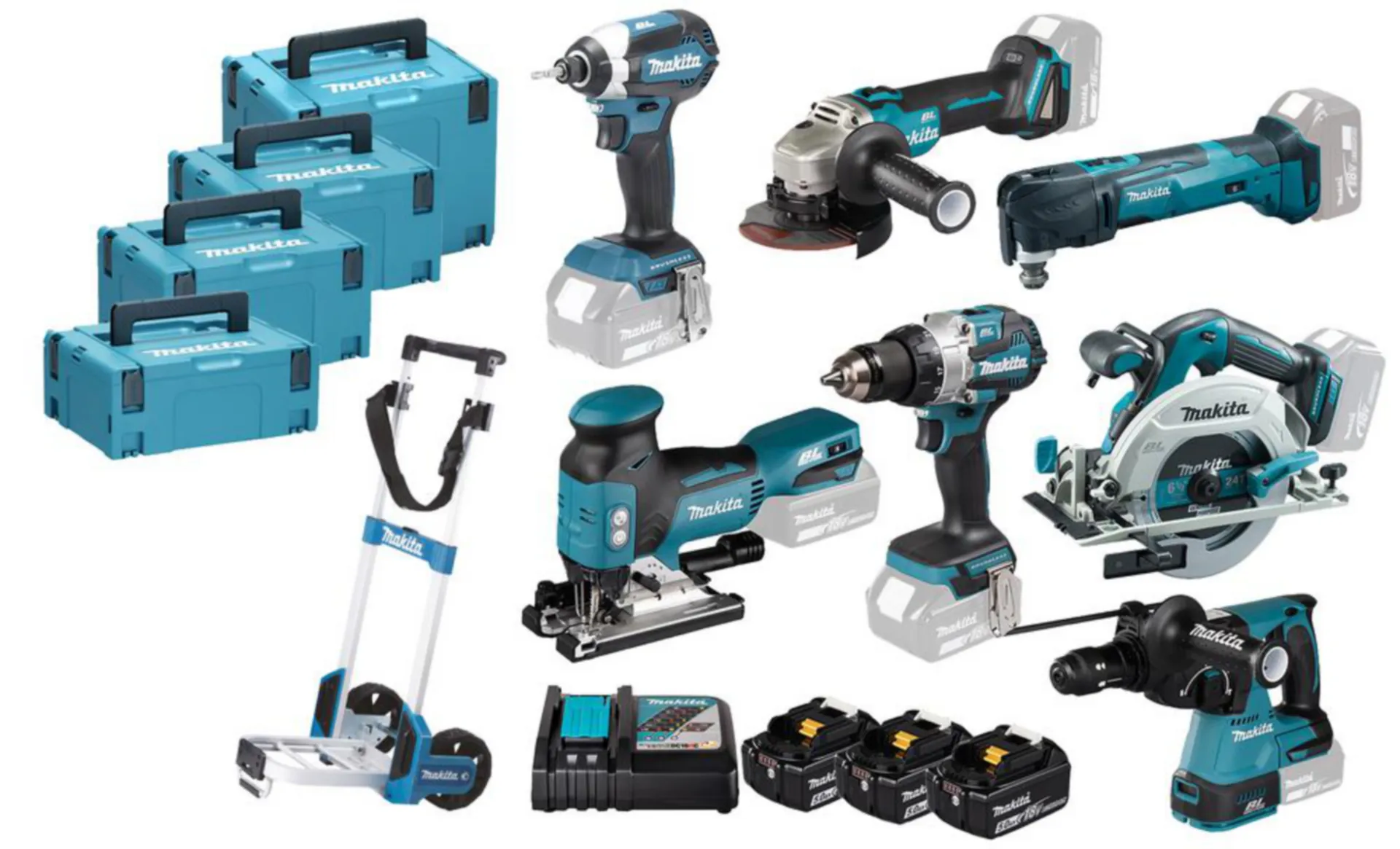 MAKITA Accu 7-pack DLX7030TJX (18V - 3x5Ah LI-ion) incl trolley