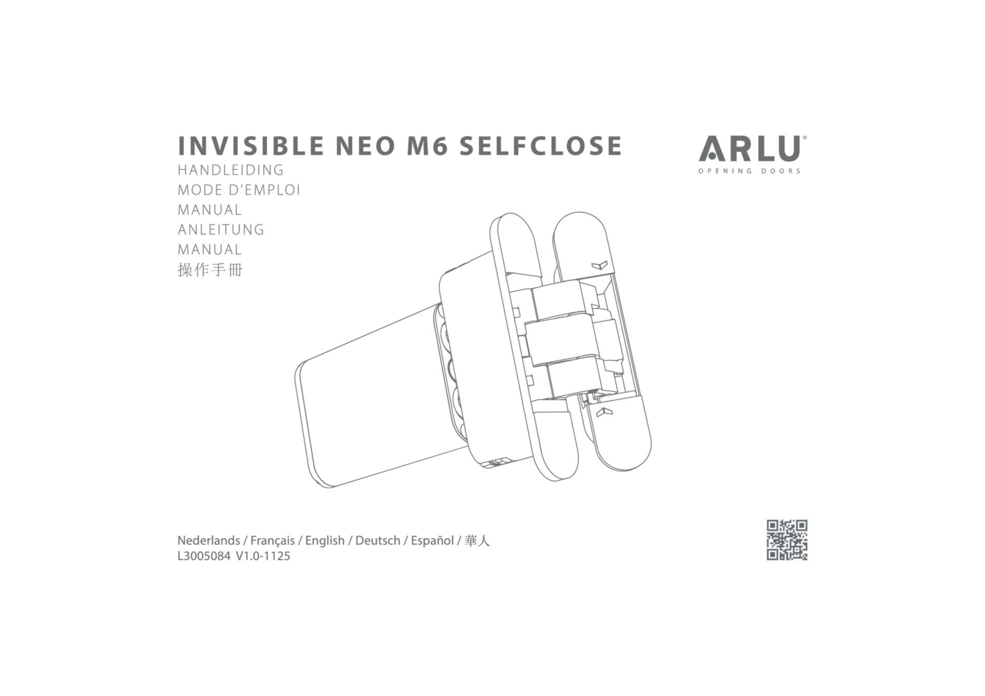 Charnière invisible ARGENTA invisible NEO-M6 SELFCLOSE rev bronze classique