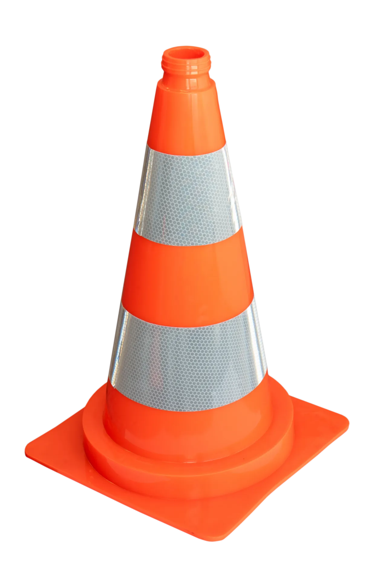 STROXX Cône de signalisation 50cm PVC - 2 bandes réfléchissantes 10cm