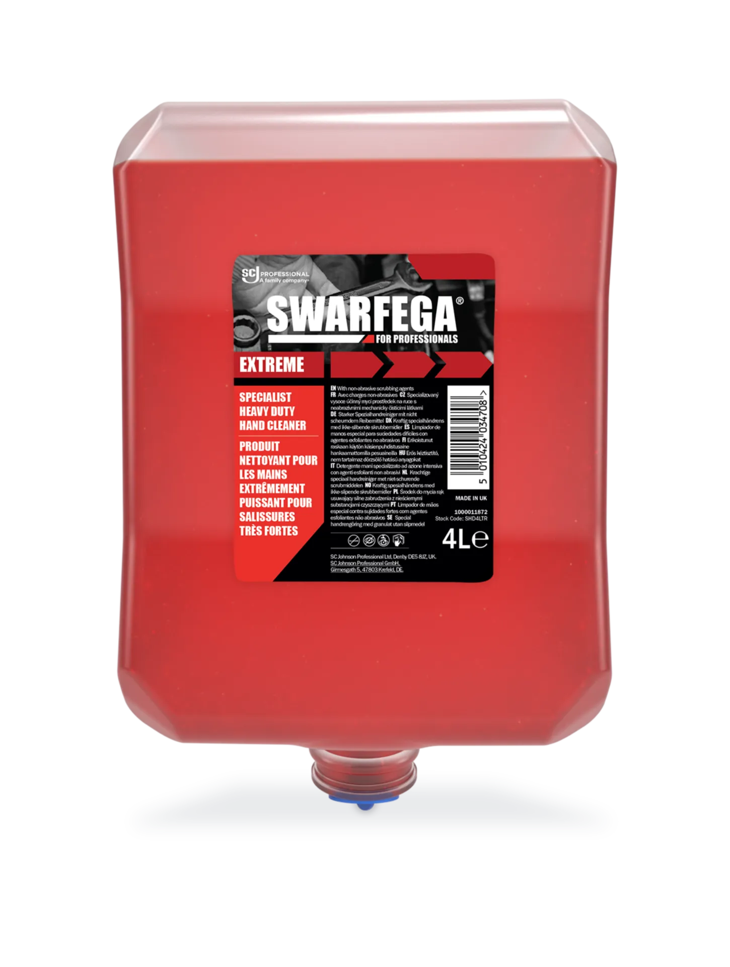 Swarfega Extreme Hand Cleaner rouge - cartouche de recharge 4L