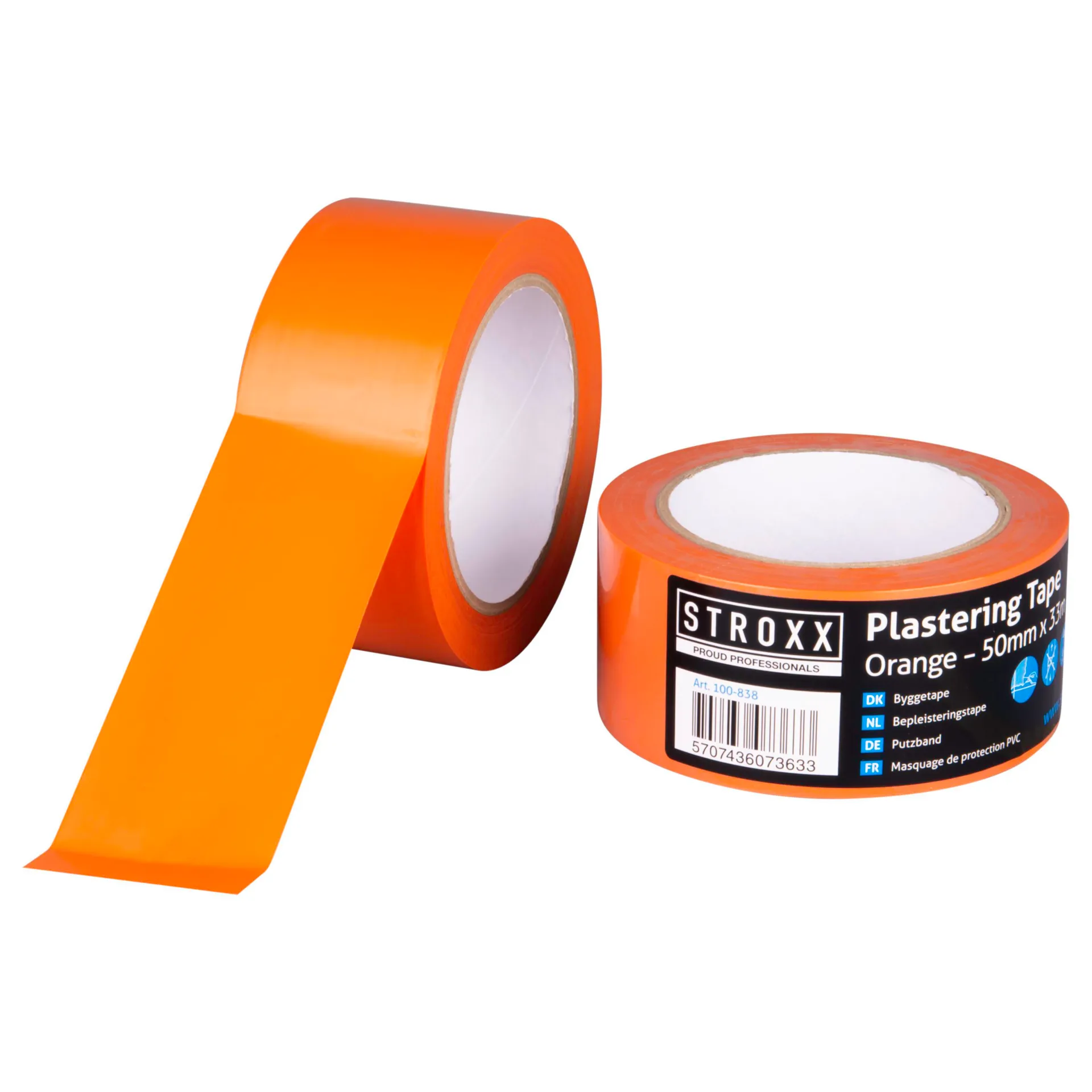 Bouwtape Oranje 50mm 33m