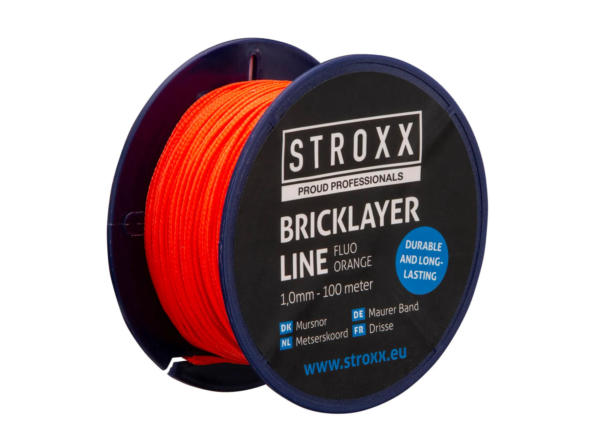 Metserskoord fluo oranje 1,0mm - 100 meter - breekkracht: 35kg