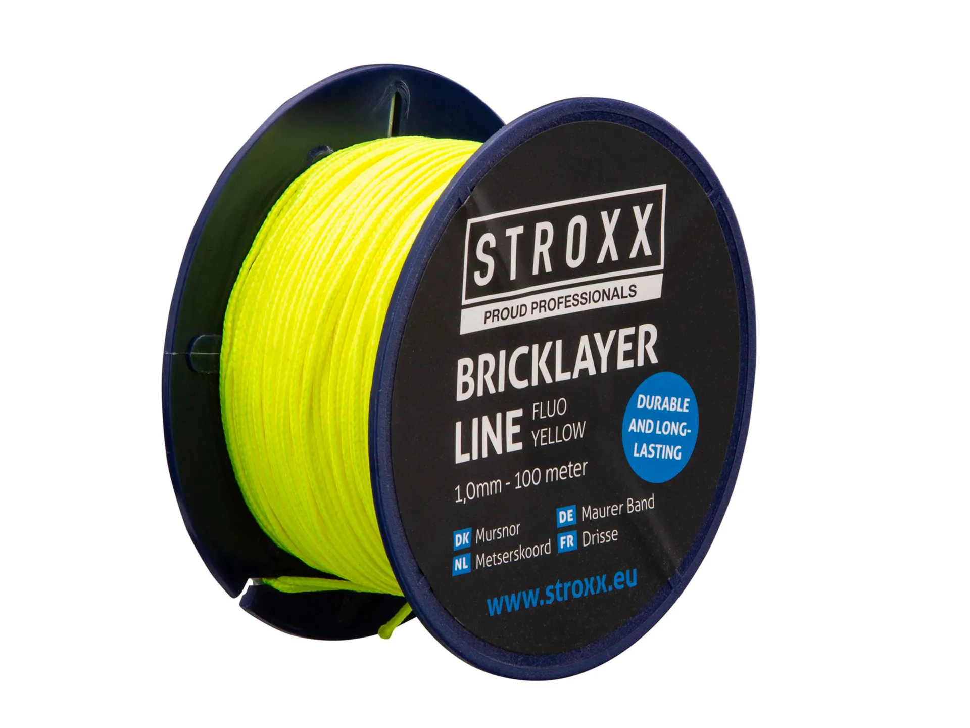 Metserskoord fluo geel 1,0mm - 100 meter - breekkracht: 35kg
