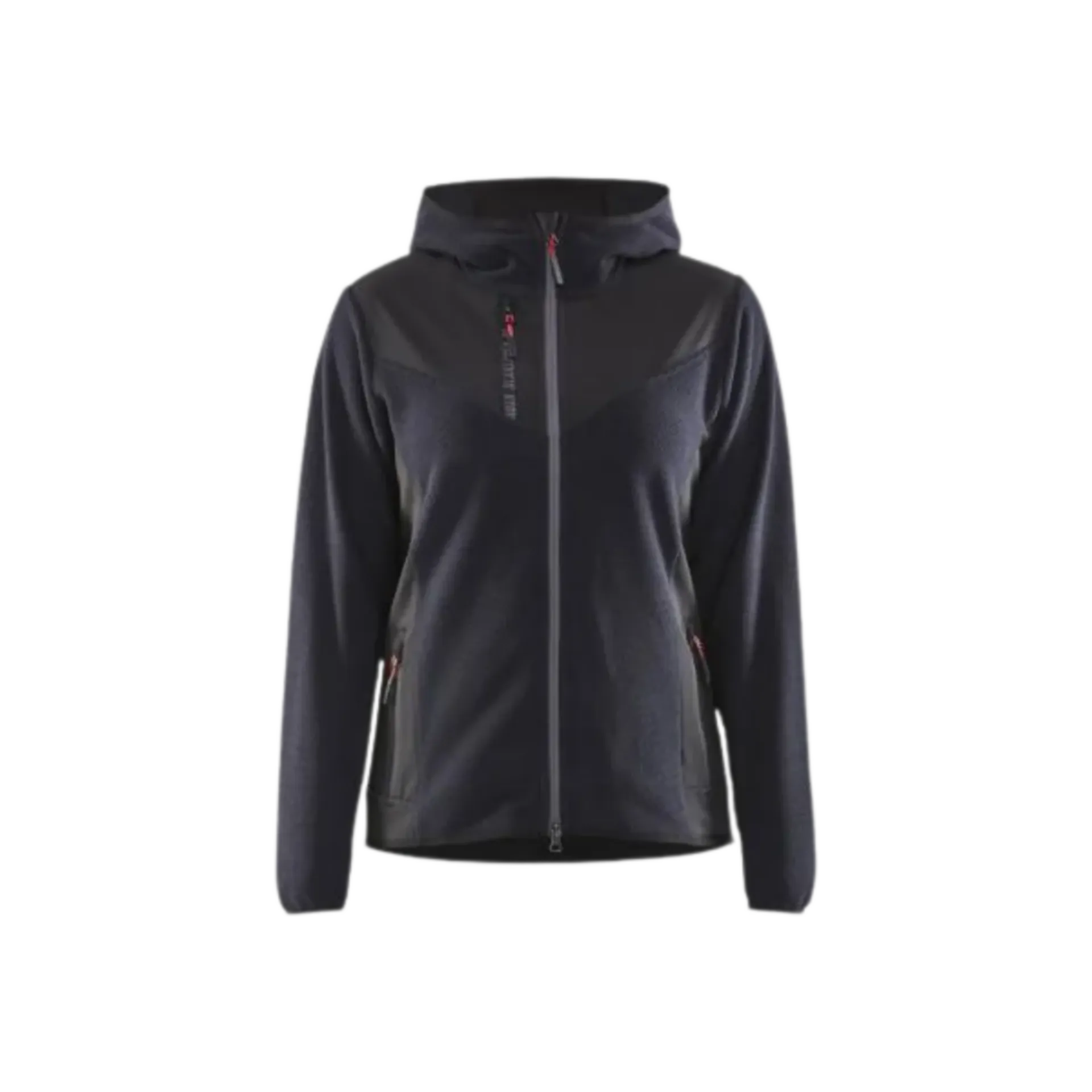 Gebreide damesjas softshell - donkermarineblauw/zwart - L