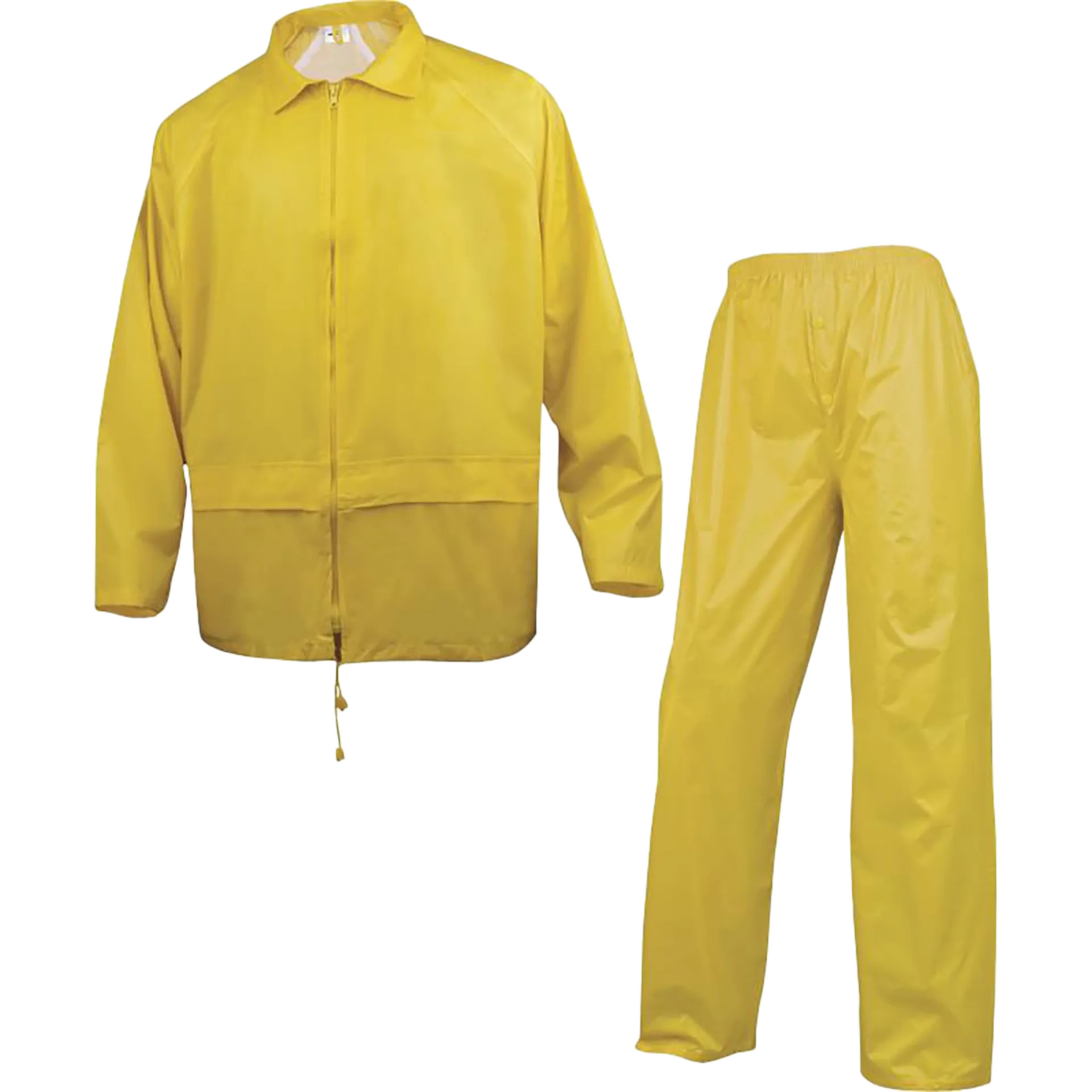 Ensemble de pluie en polyester 400 avec revêtement PVC - jaune - xl