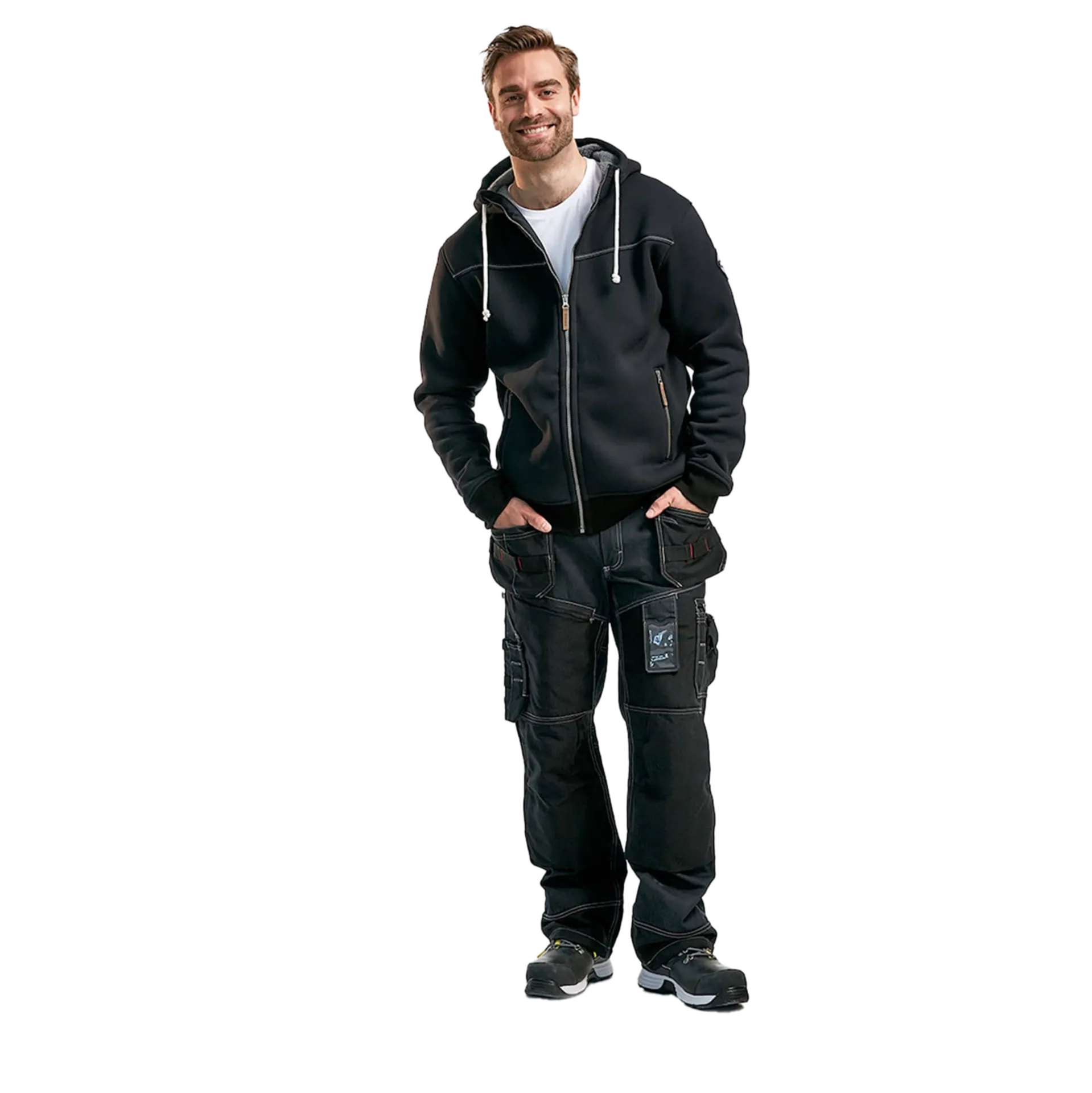 Sweat à capuche avec doublure chaude 4933/2514/9900 - noir - m
