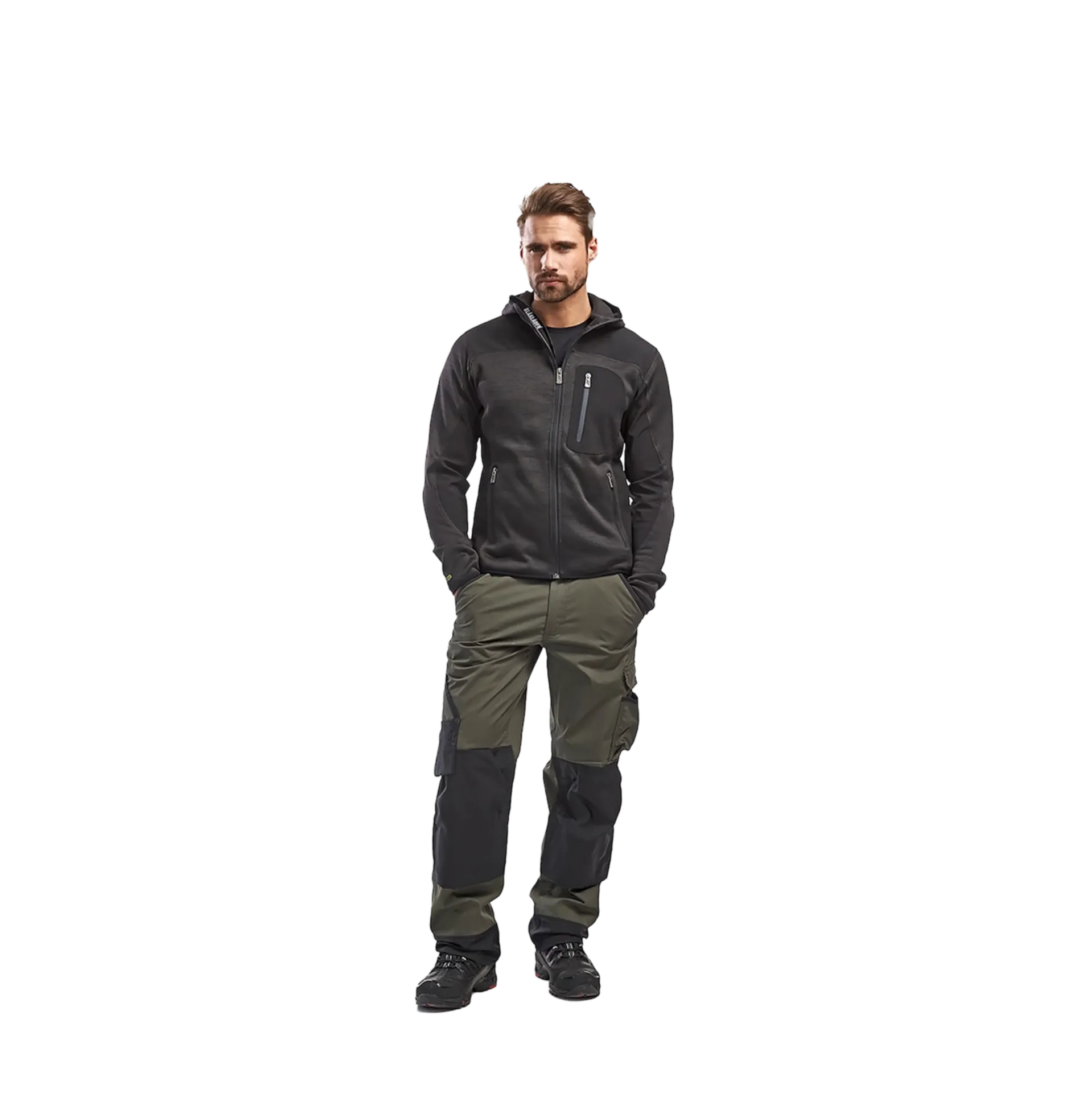 Gilet tricoté avec softshell 4930/2117/9799 - gris foncé/noir - m