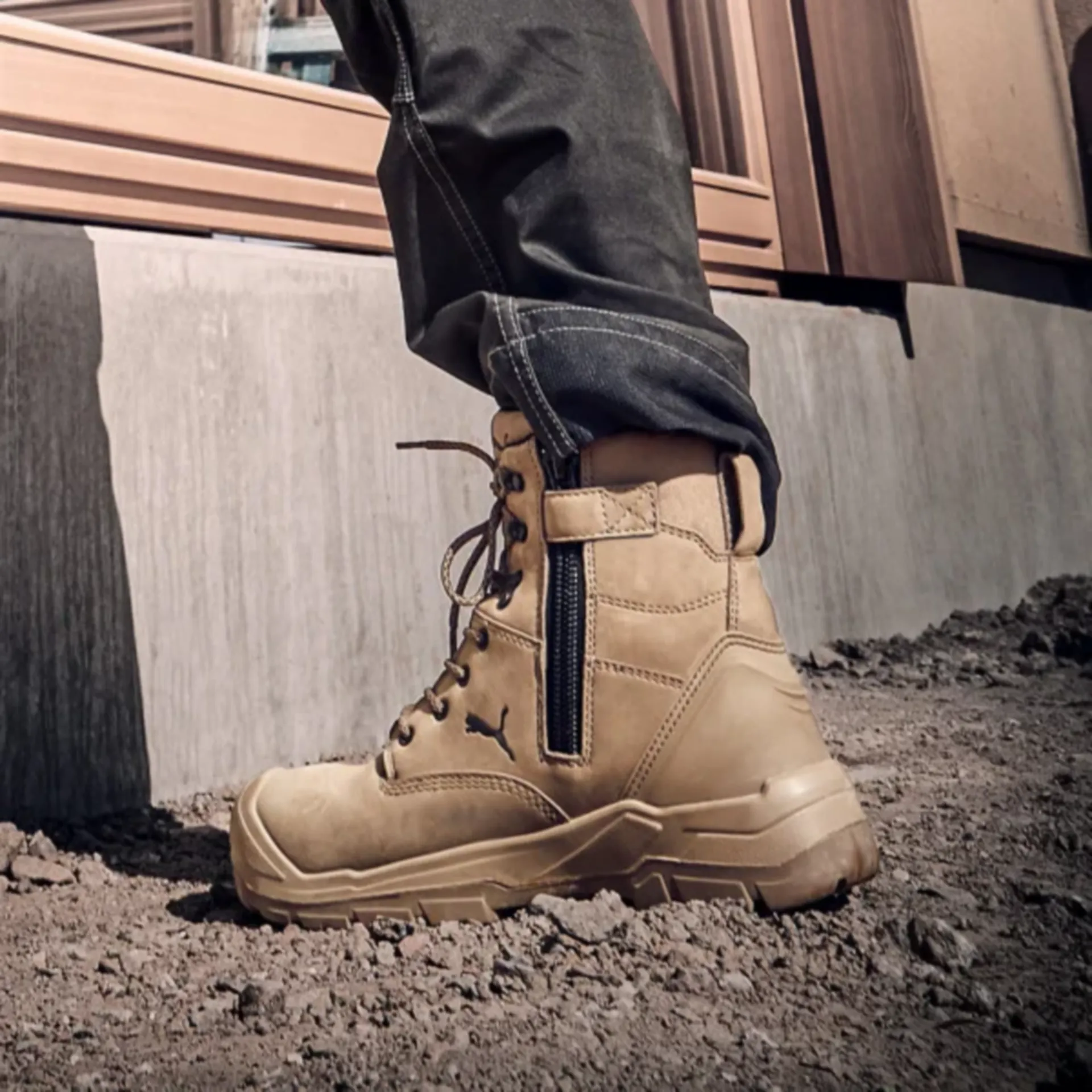 Hoge veiligheidsschoen Conquest stone high S3 HRO SRC - beige - maat 45