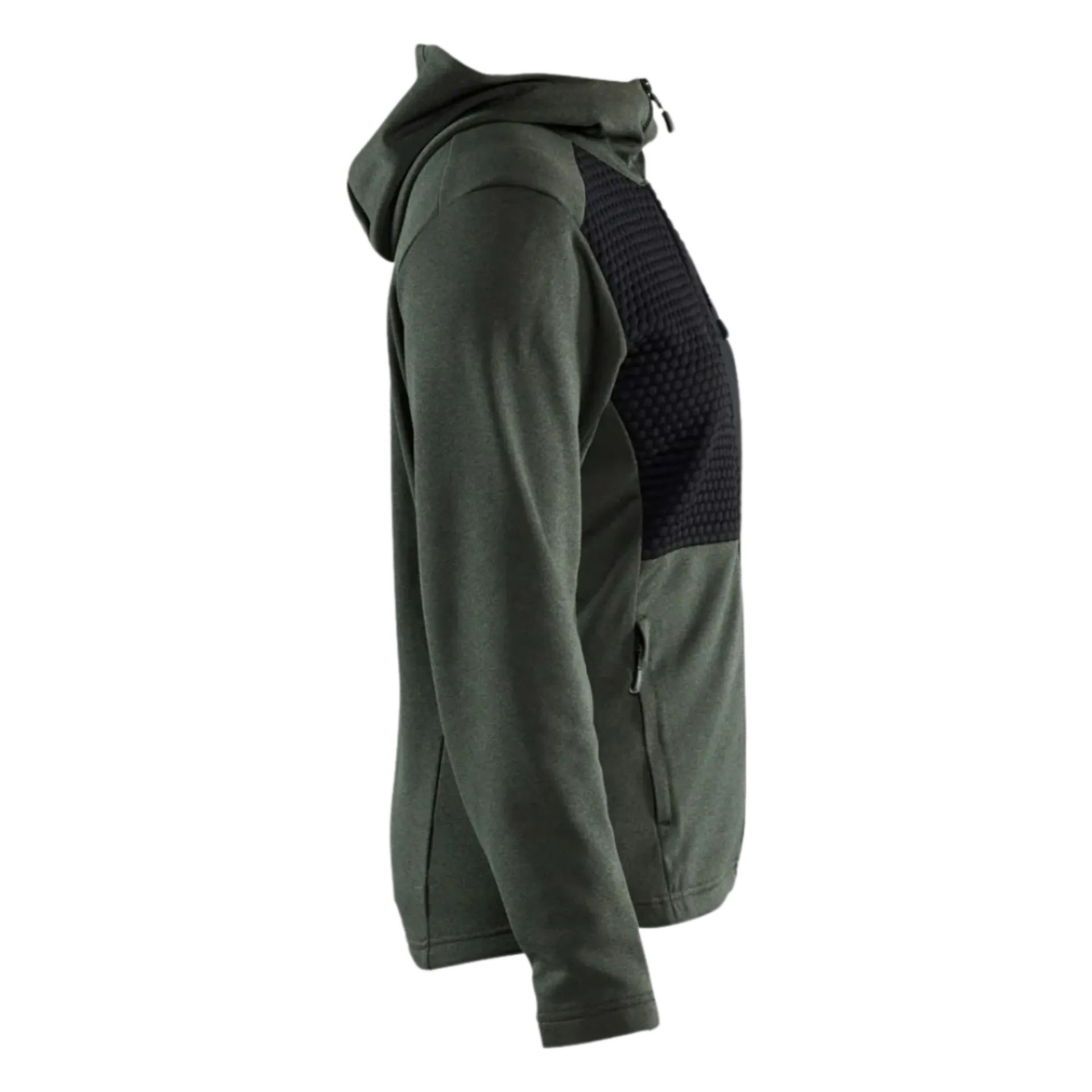 Hoodie femme à fermeture éclair - vert foncé/noir - XL