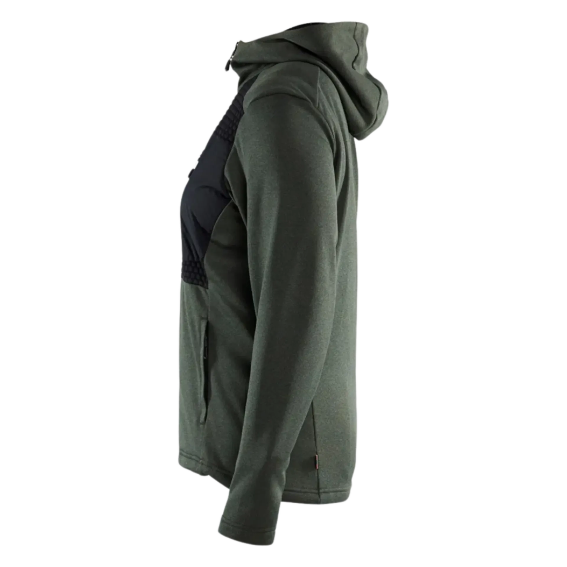 Hoodie femme à fermeture éclair - vert foncé/noir - XL