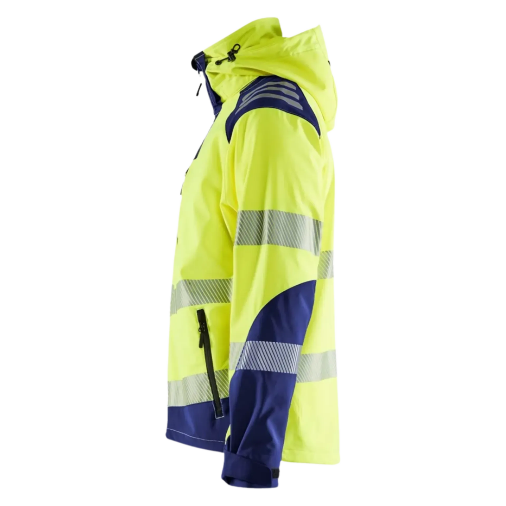 Veste softshell high - bleu marine/jaune - M