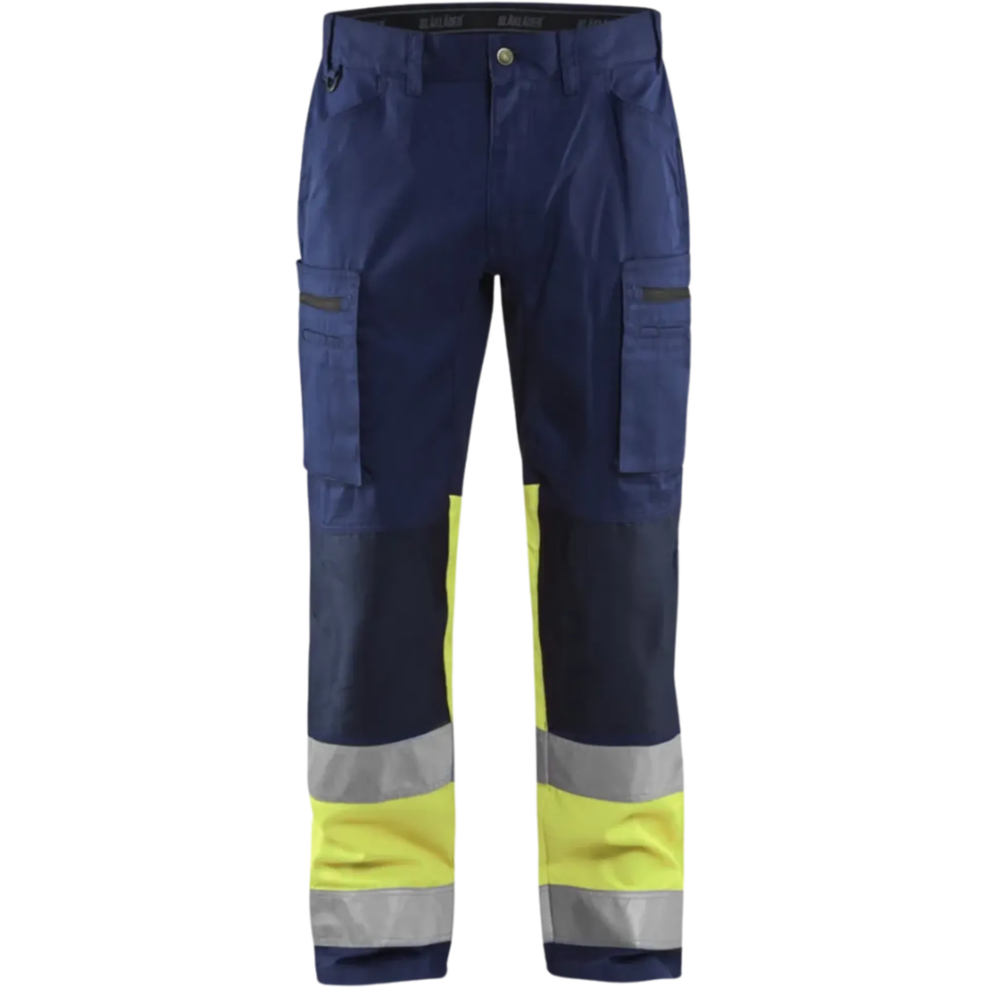 Pantalon de travail stretch high - bleu marine/jaune - C48
