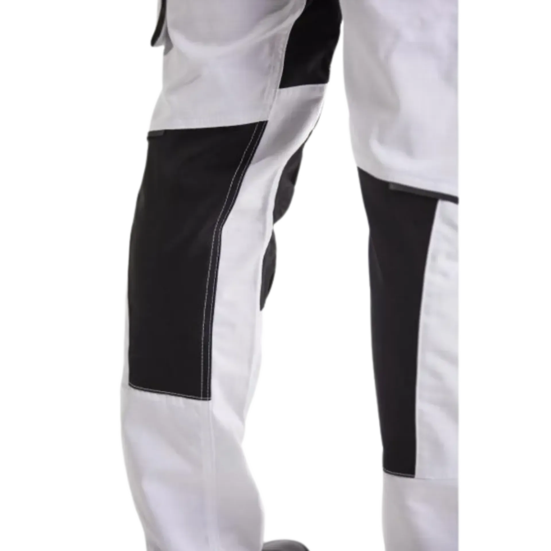 Pantalon de peintre stretch avec poches à clous - blanc/gris foncé - C48