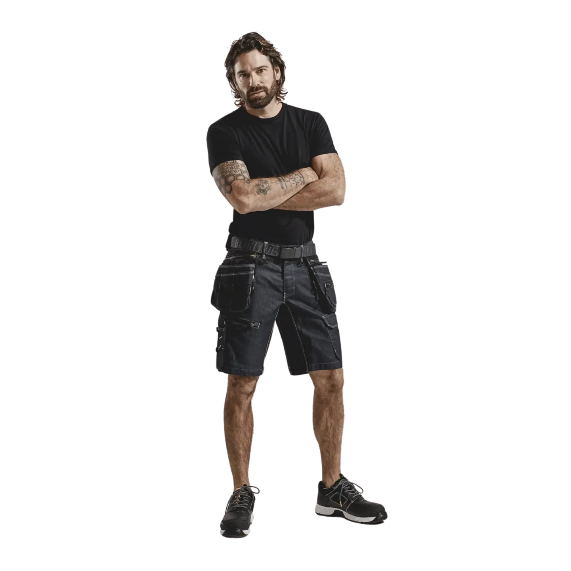 Short X1900 en denim stretch 1992/1141/8999 bleu marine/noir - C50